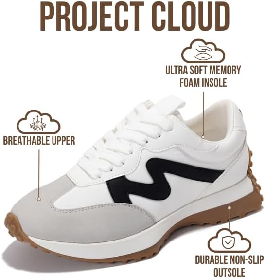 Trendy Project Cloud Sneakers, Special Women's Fashion Footwear with Memory Foam...