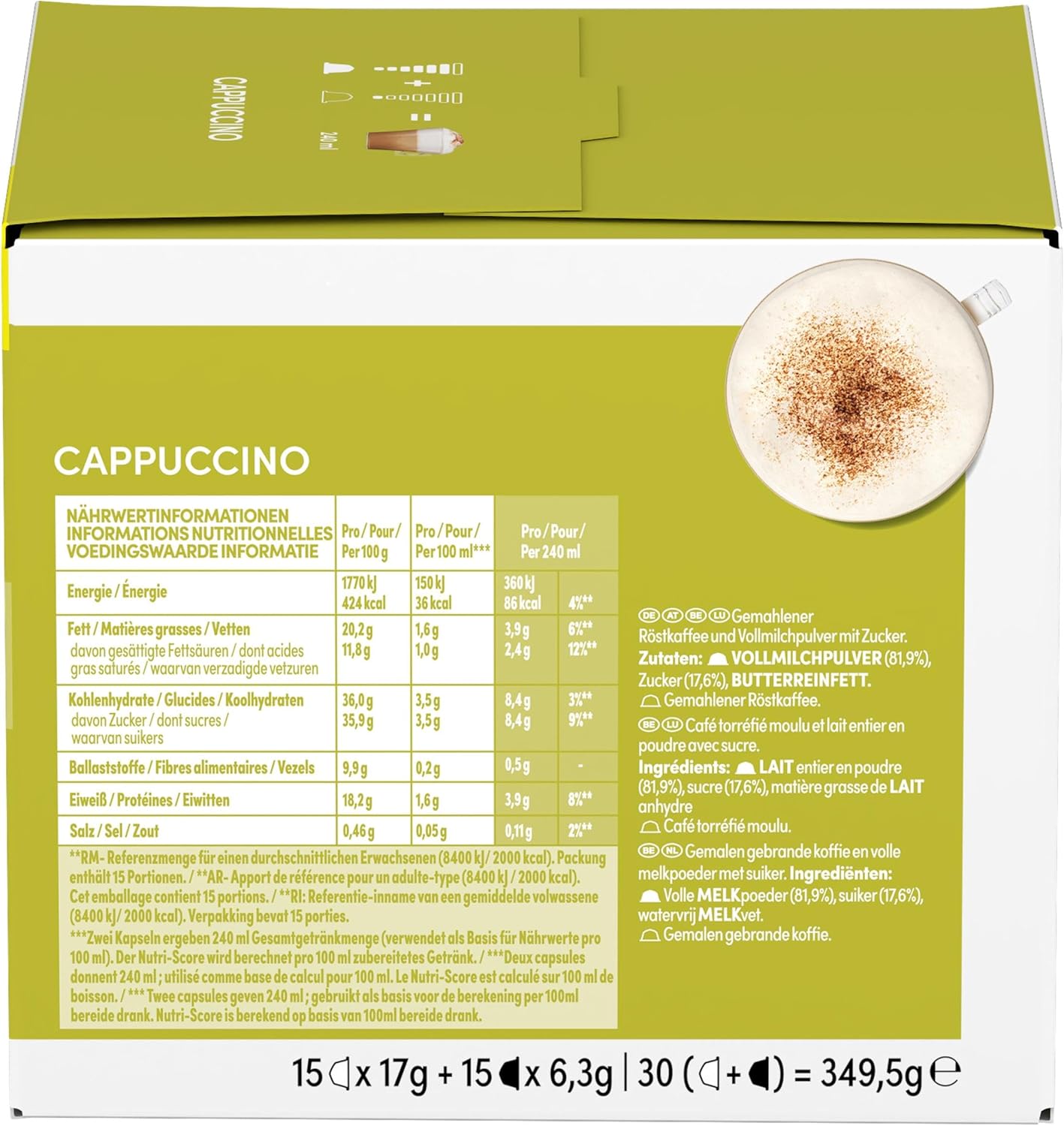 NESCAFÉ DOLCE GUSTO Cappuccino Coffee Pods (Total 45 Servings) Single 15 count...
