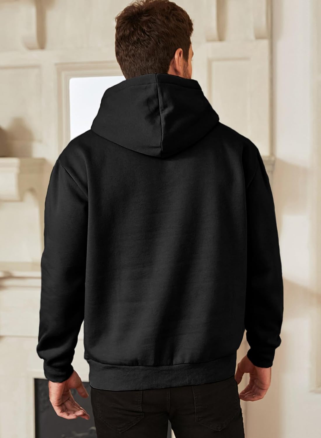 JMIERR Mens Casual Cotton Hooded Collar Drawstring Hoodies Pullover Sweatshirts...