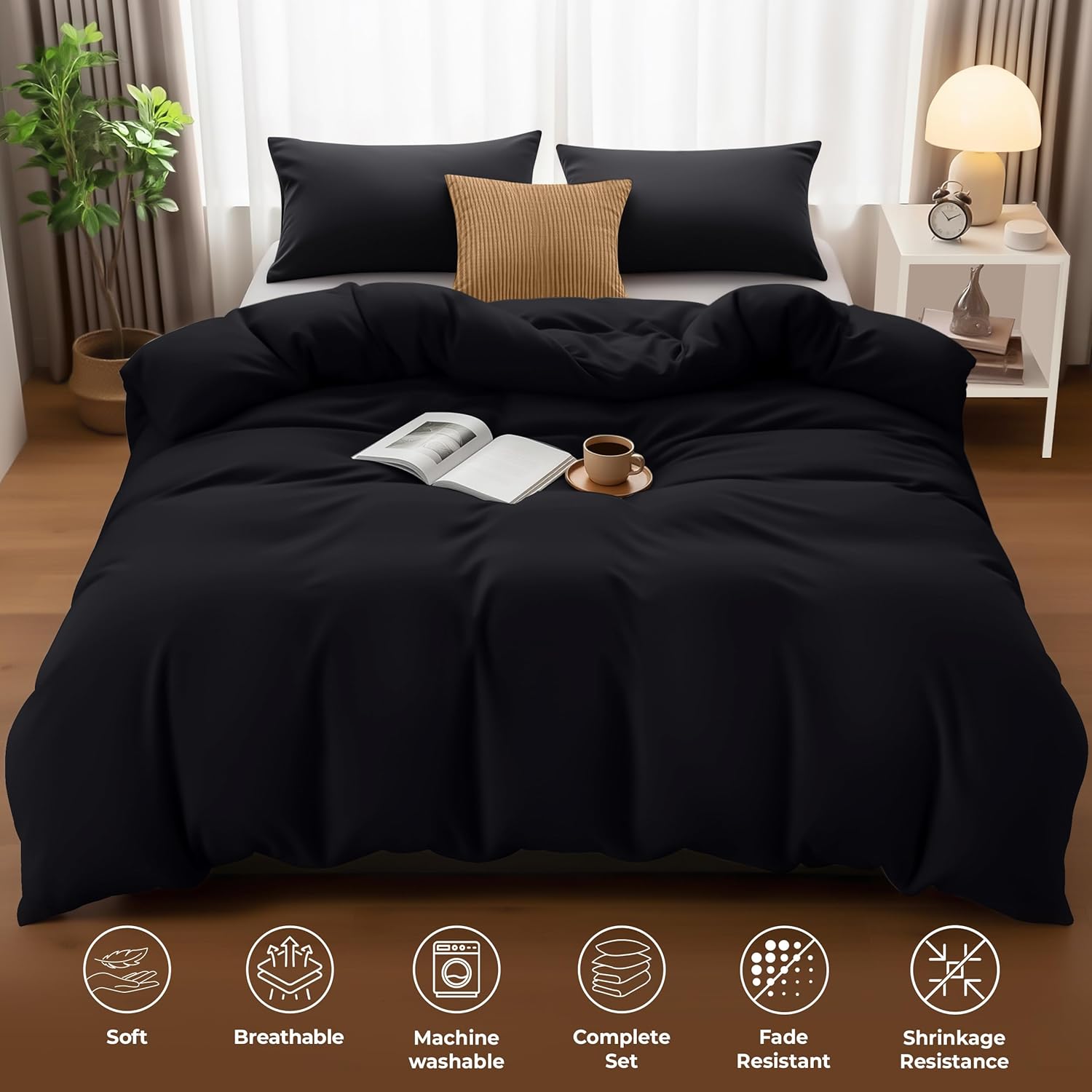 Utopia Bedding Duvet Cover Double with Pillow cases - Soft Microfibre Polyester...