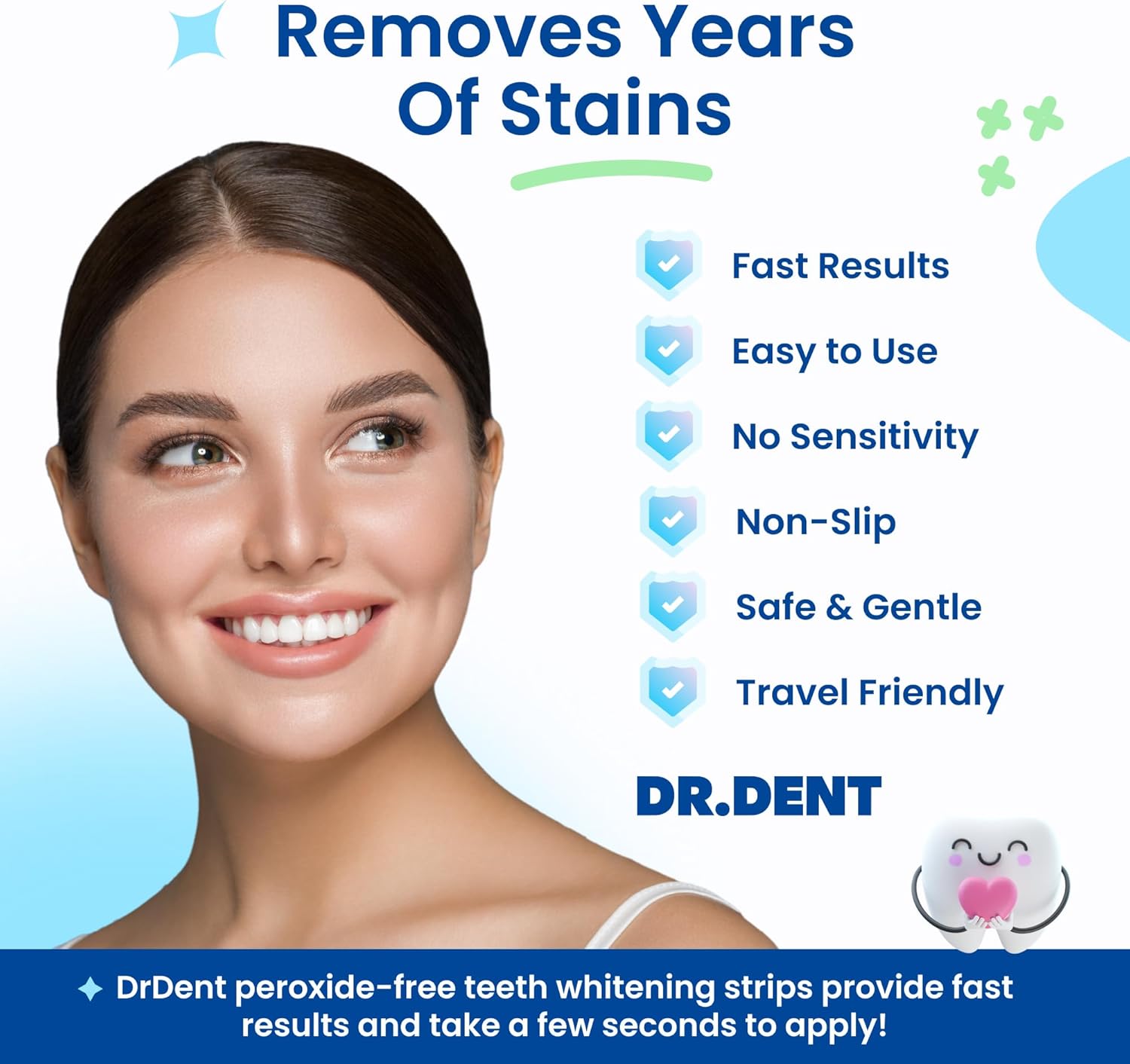 DRDENT Professional Teeth Whitening Strips 21 Treatments - Safe for Enamel - Non...