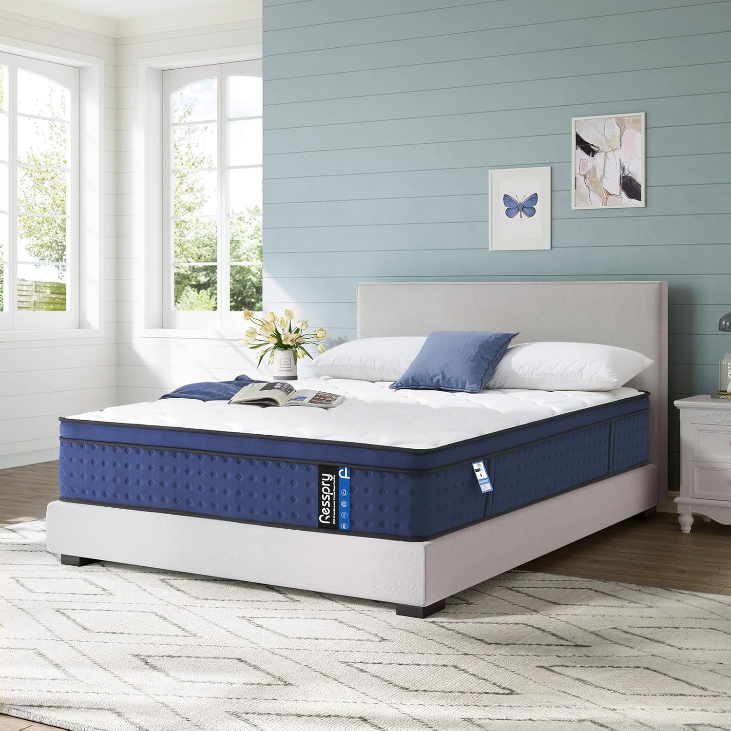 King Size Mattress, 12Inch Hybrid Mattress for Pressure Relief, Breathable Foam...