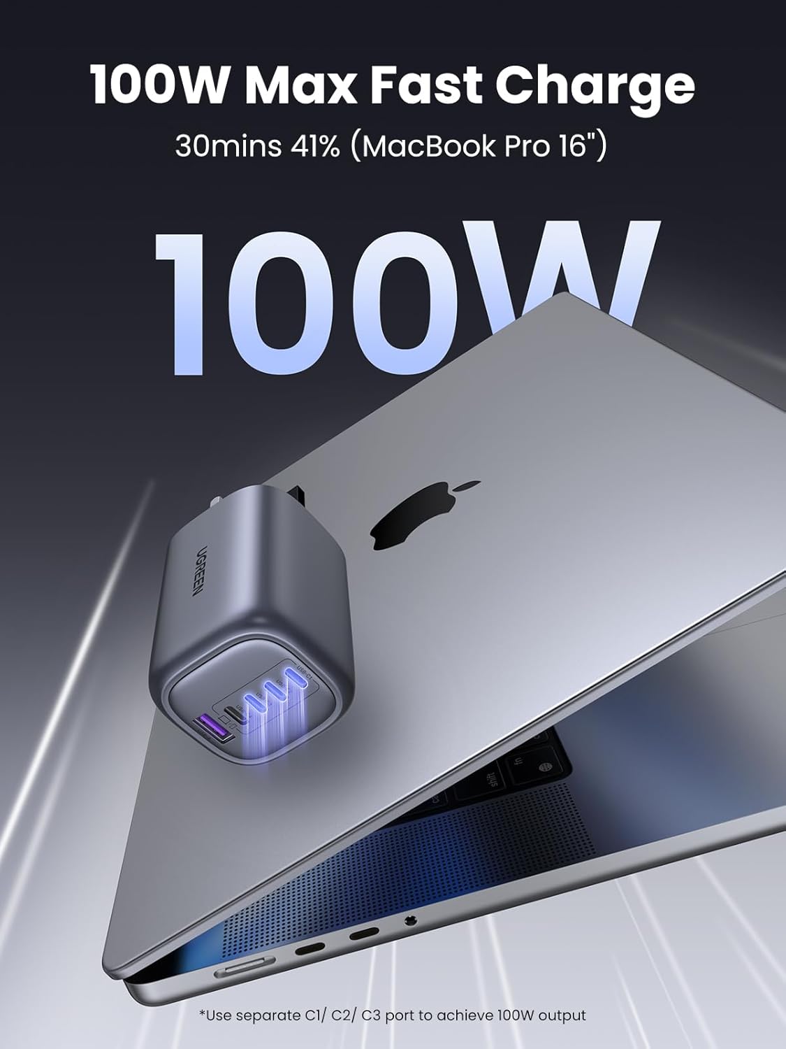 UGREEN USB C Charger 100W Plug MacBook Charger Nexode 5 Ports GaN Fast Charger L...