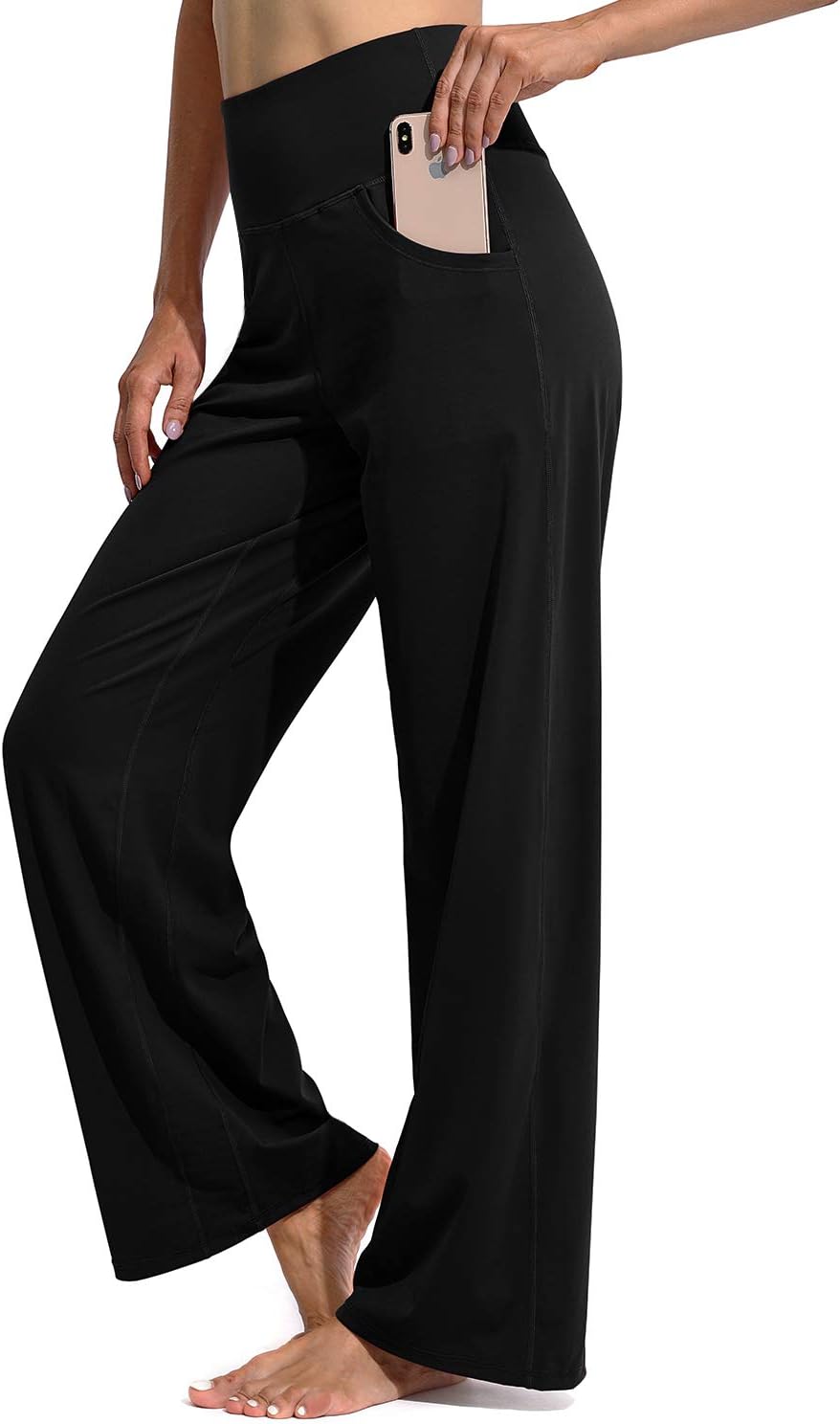 Promover Wide Leg Pants Woman Yoga Pants with Pockets Stretch Loose Casual Loung...