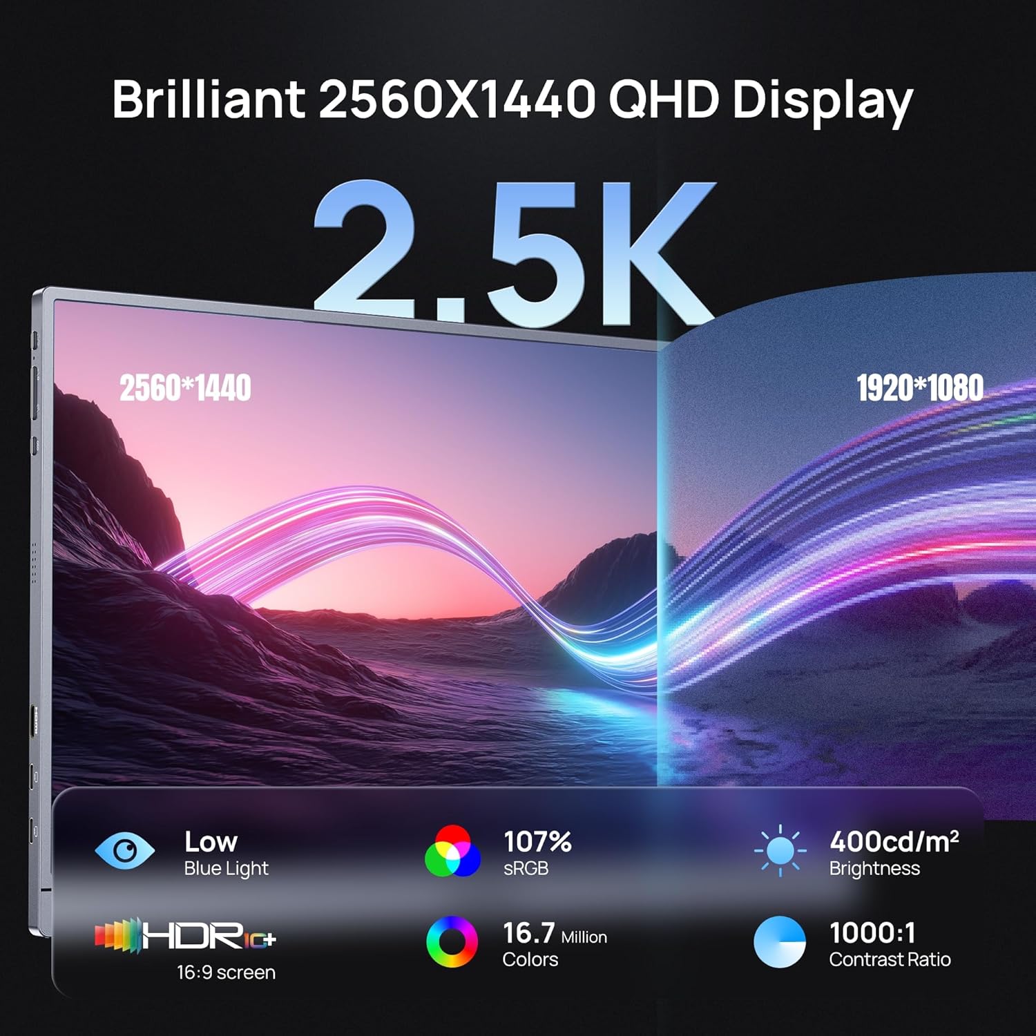 Premium ARZOPA 16.1'' Portable Monitor, High-Resolution Gaming Monitor with 180H...