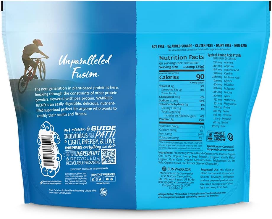 Organic Plant Based Protein Powder | Vegan Organic Protein Powder Vanilla Flavor...