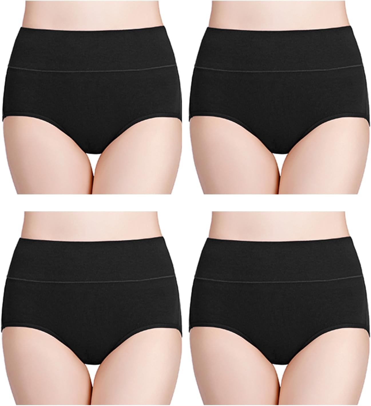 wirarpa Women's Cotton Underwear High Waisted Ladies Panties Full Coverage Brief...