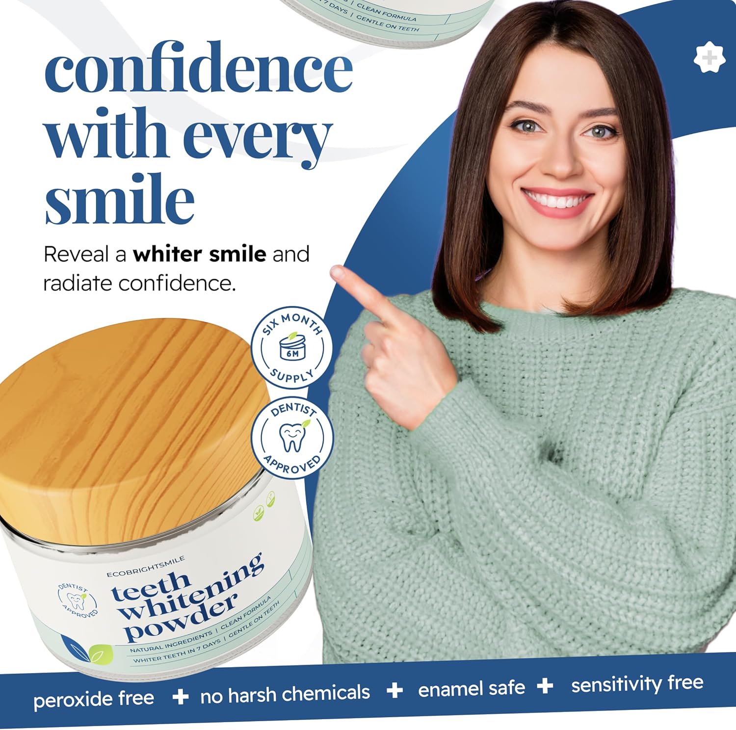 Teeth Whitening Powder - Dentist-Approved Natural Tooth Whitener - Enamel-Safe &...