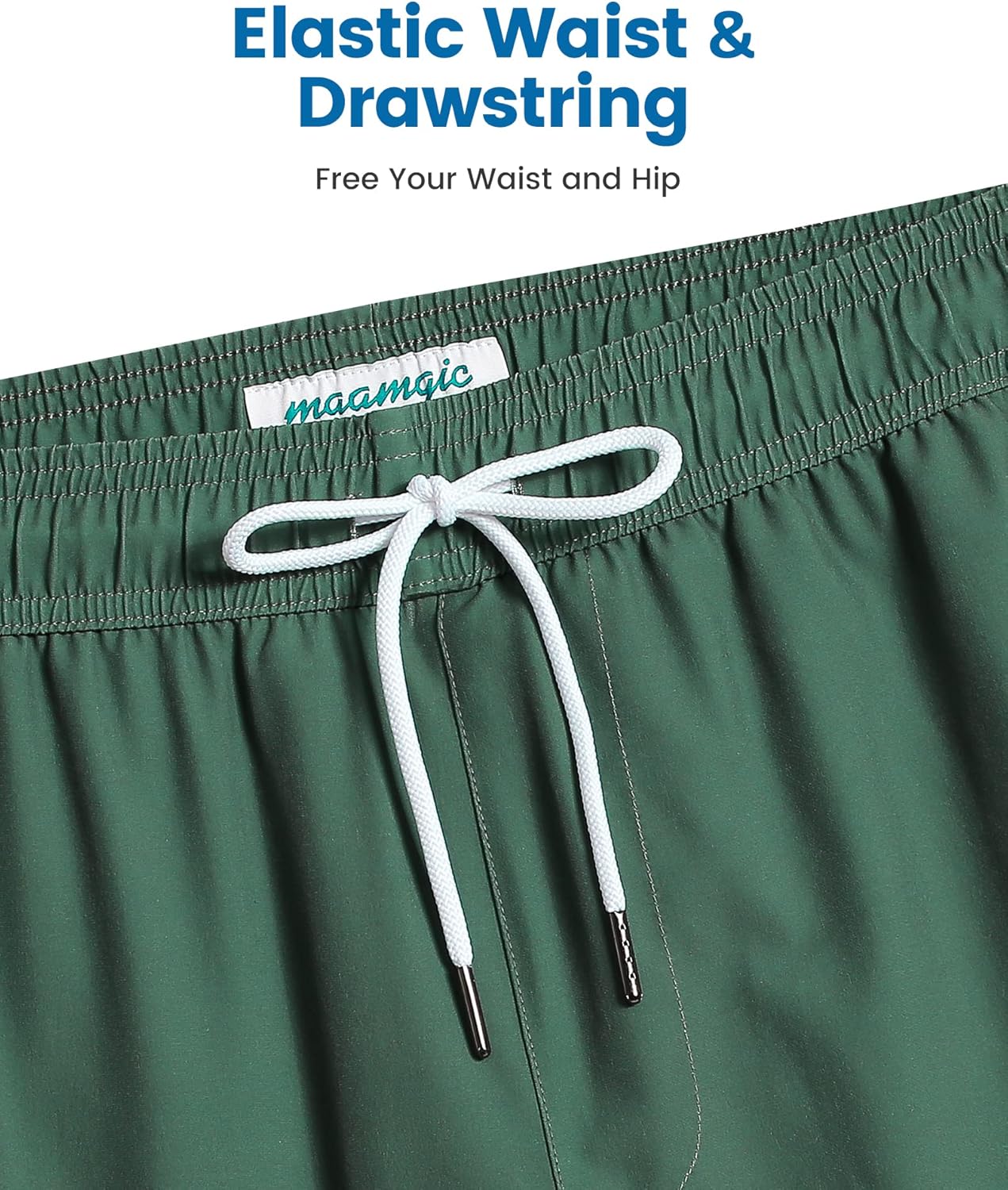 Premium maamgic 2 in 1 Mens Swim Trunks, Special 7 Inch Swim Shorts, Unique Swim...