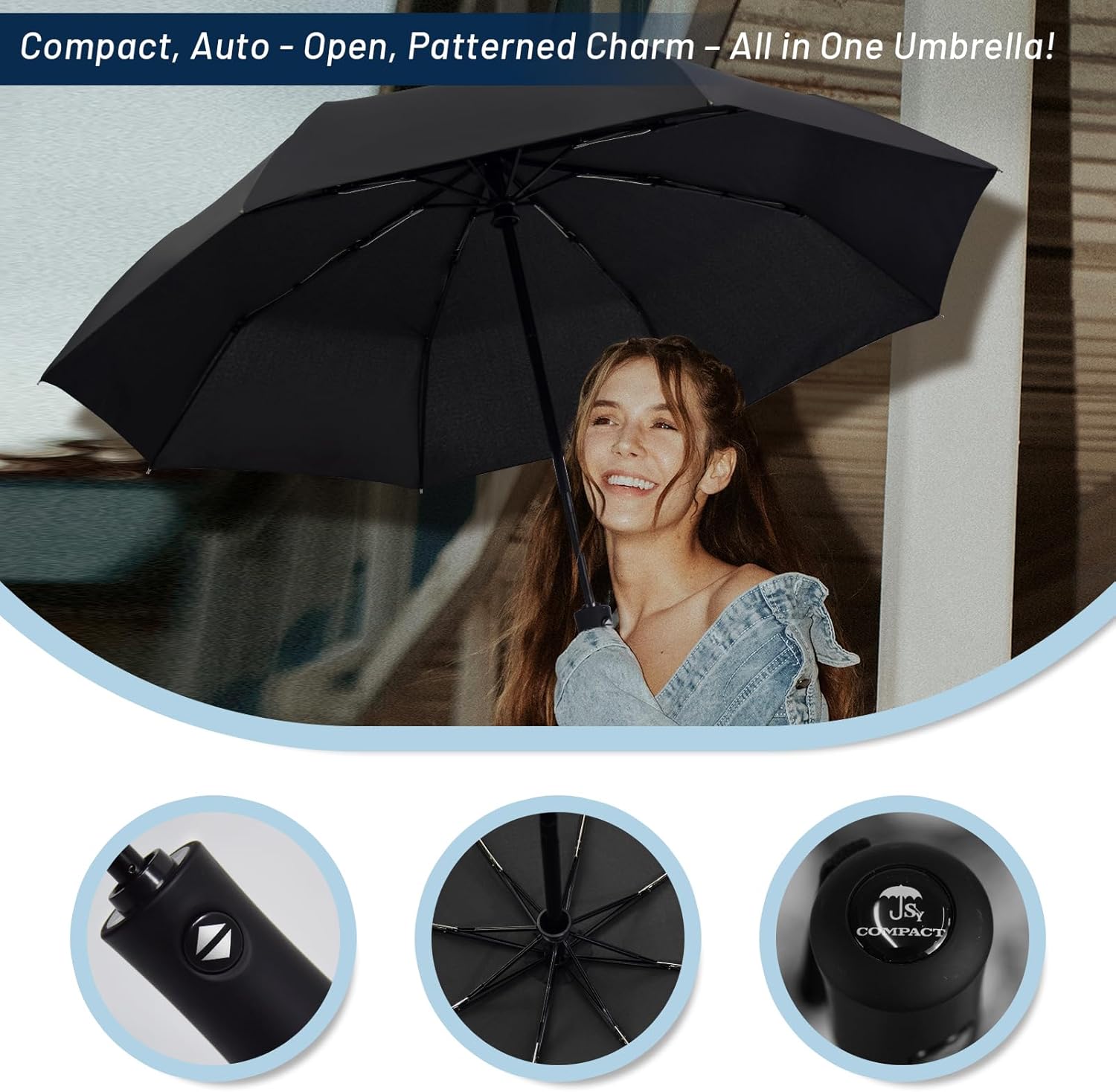 SY COMPACT Travel Umbrella Windproof Automatic Unbreakable -Factory Direct High...