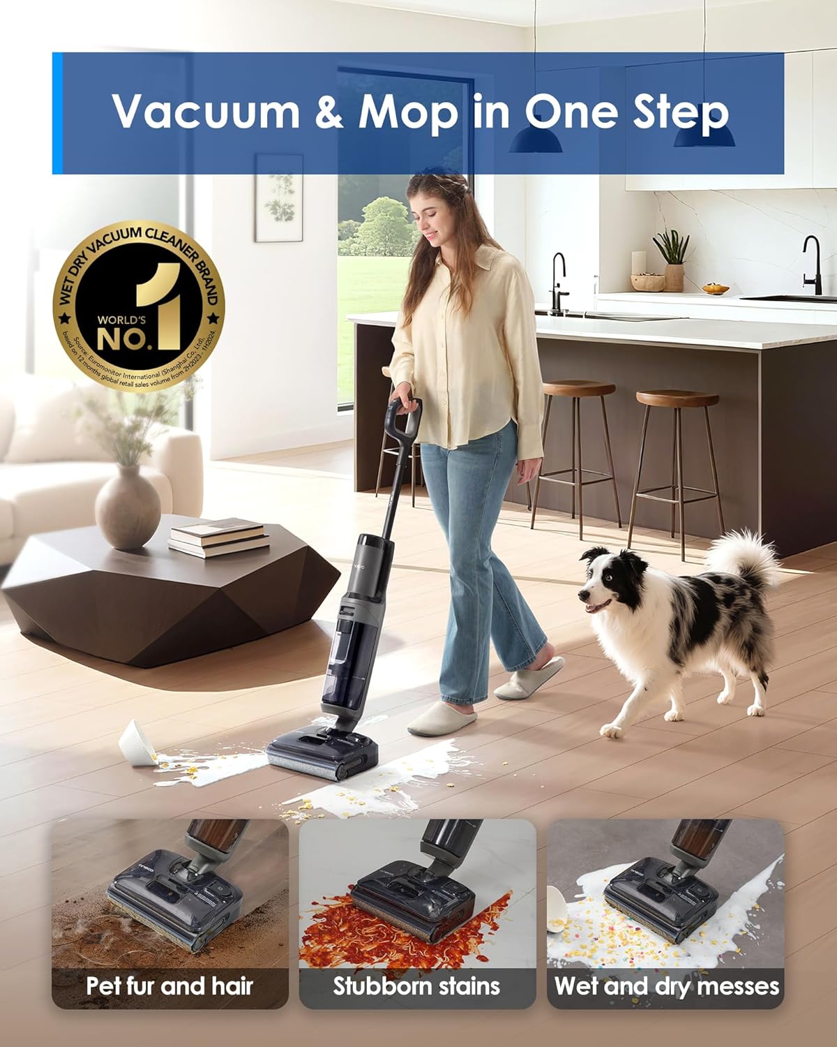 High-Quality Tineco Floor ONE i6, Innovative Wet Dry Vacuum Cleaner, Versatile V...