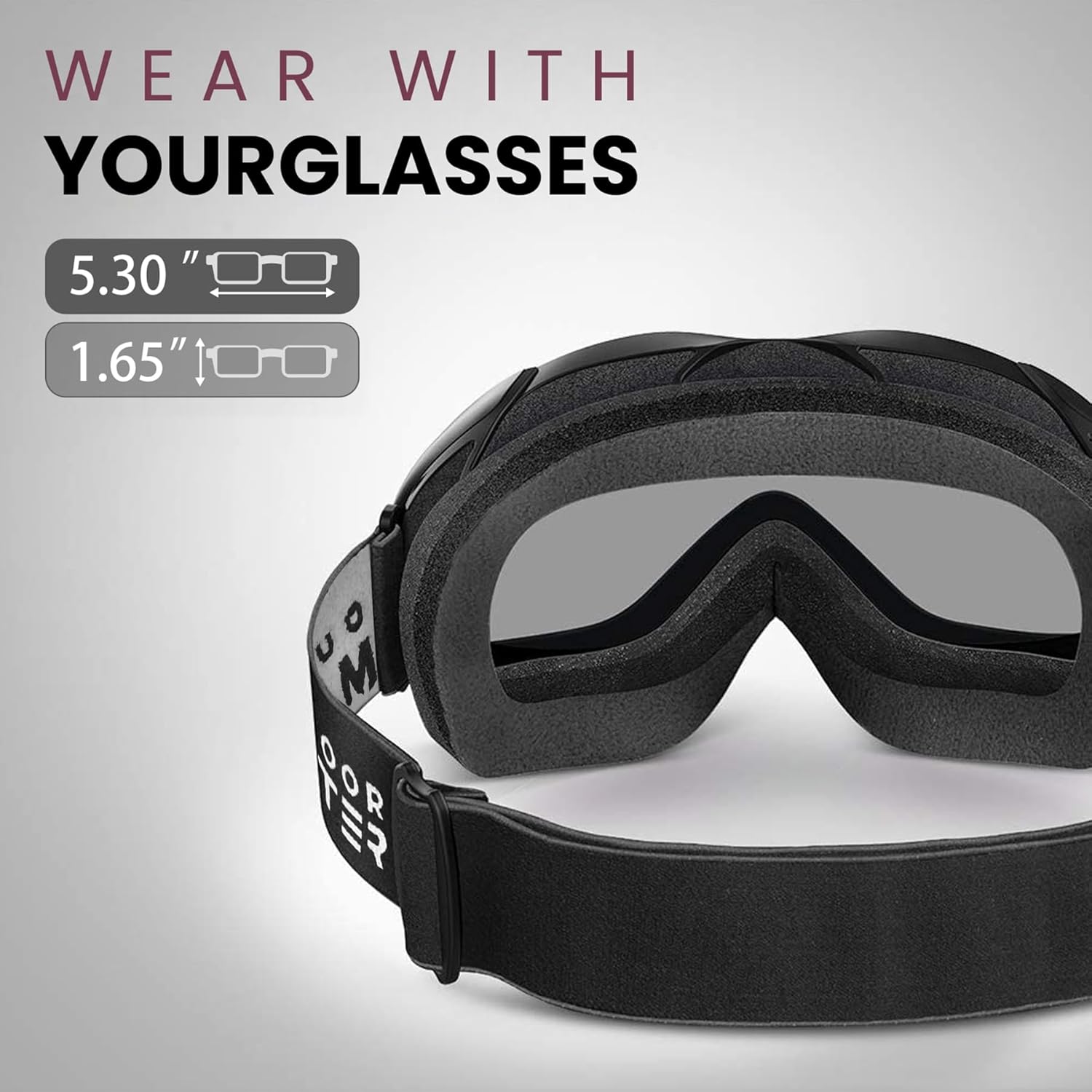 OutdoorMaster OTG Ski Goggles - Over Glasses Ski/Snowboard Goggles for Men, Wome...