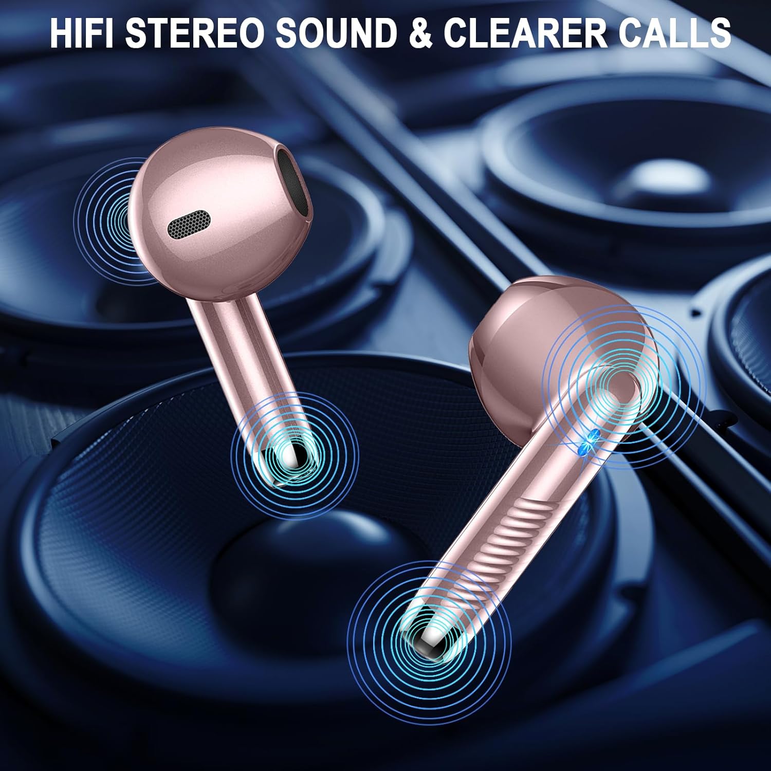 Wireless Earbuds, Bluetooth 5.4 Headphones in Ear with 4 ENC Noise Cancelling Mi...