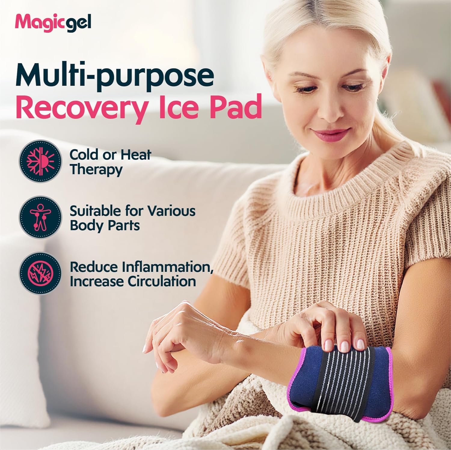 Magic Gel Ice Packs - Cold Compress Reusable - Flexible Wrap Around Gel Ice Pack...