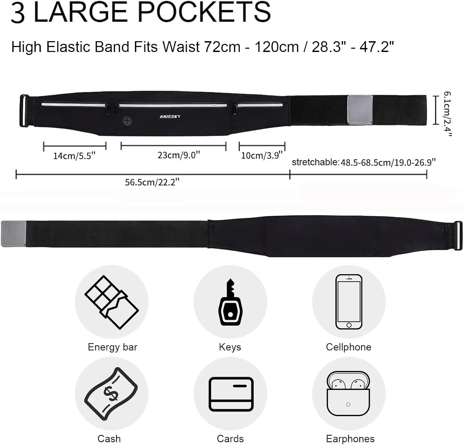 HAISSKY Running Belt, Waist Pack Ultra Light Fitne...