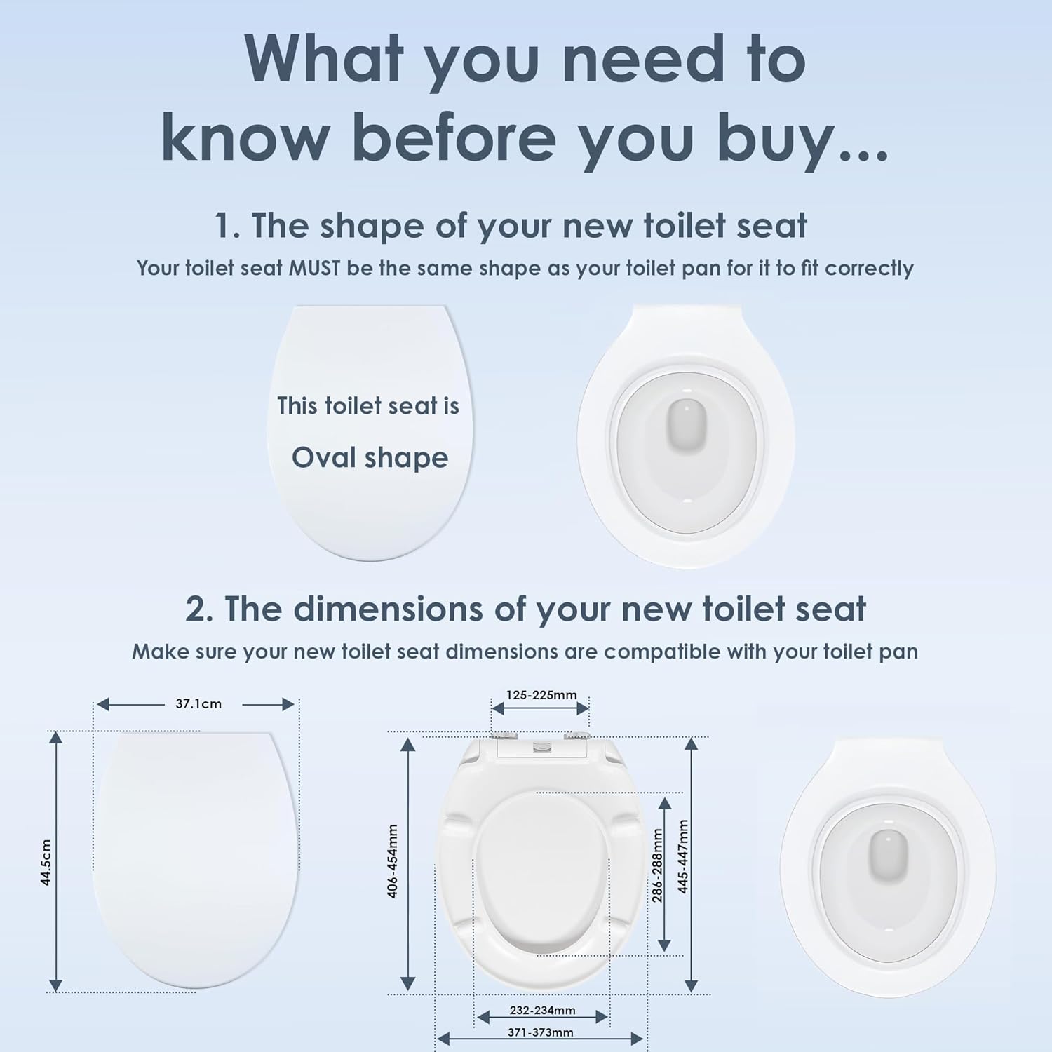 AQUALONA® Premium Thermoplastic Toilet Seat Soft Close Hardwearing Seat with One...