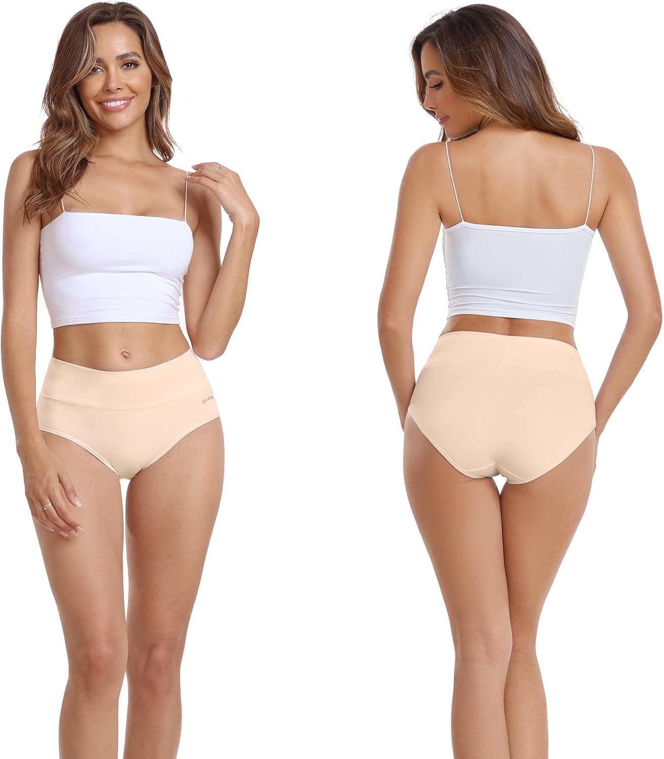 coskefy Underwear Women, High Waisted Cotton Knickers Ladies Full Briefs Soft Pa...