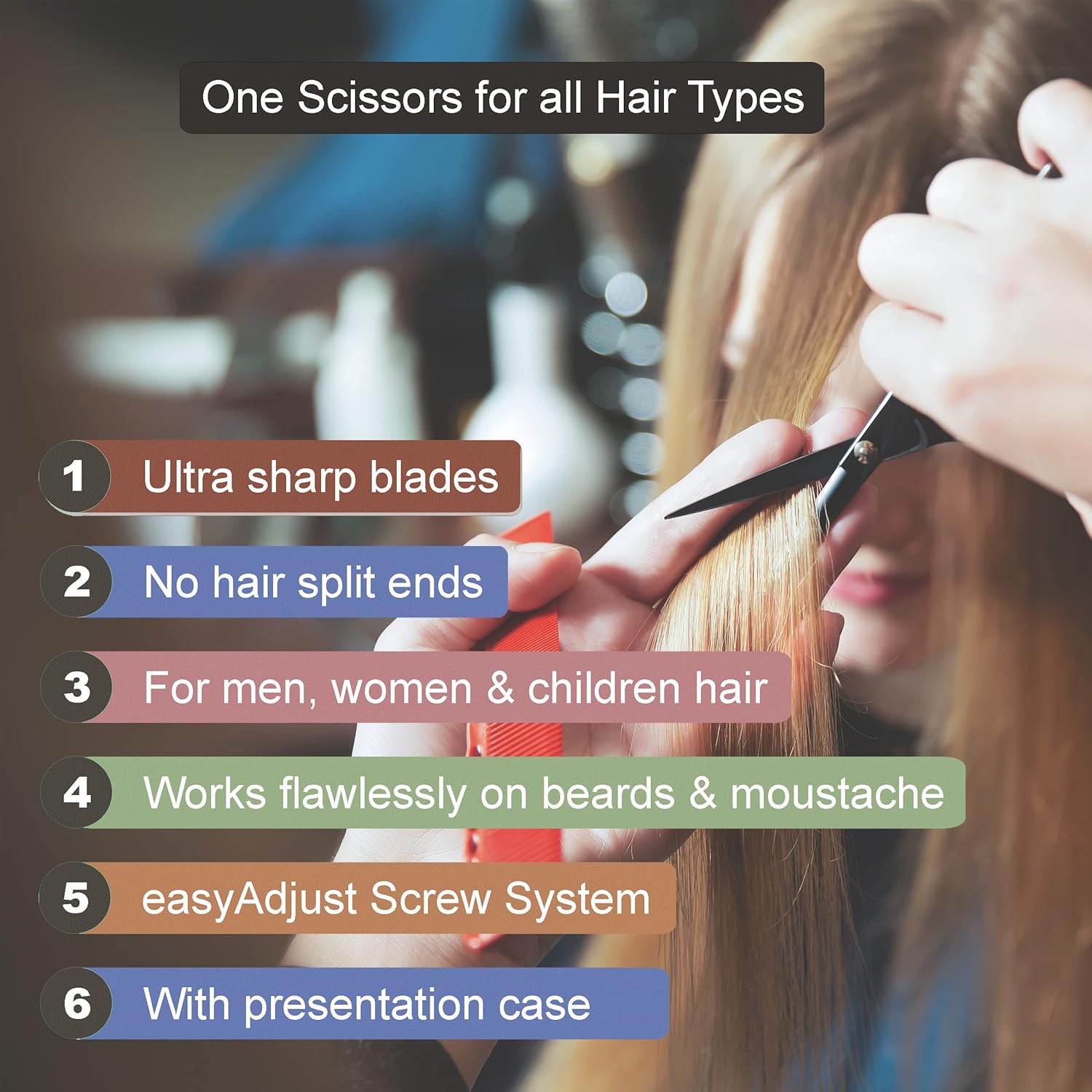 Professional Hair Scissors, Japanese Convex Hair Cutting Scissors, Hairdressing...