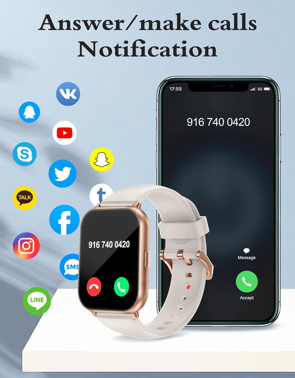 RUIMEN Smart Watch Answer Dial Call,Smart Watches for Women Men HD Touch Screen...