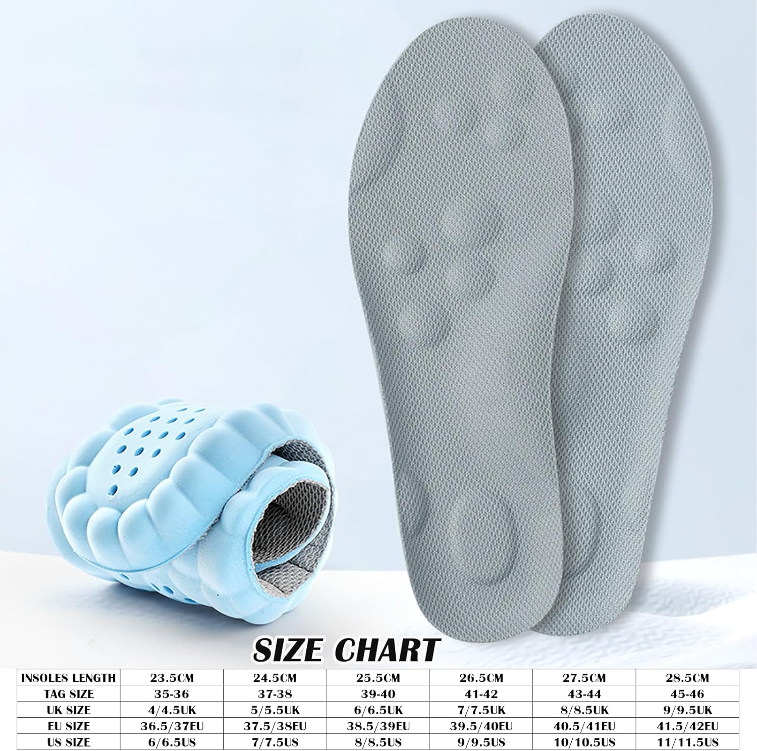 Memory Foam Insoles for Arch Support, Special Comfort Insoles for Women and Men,...