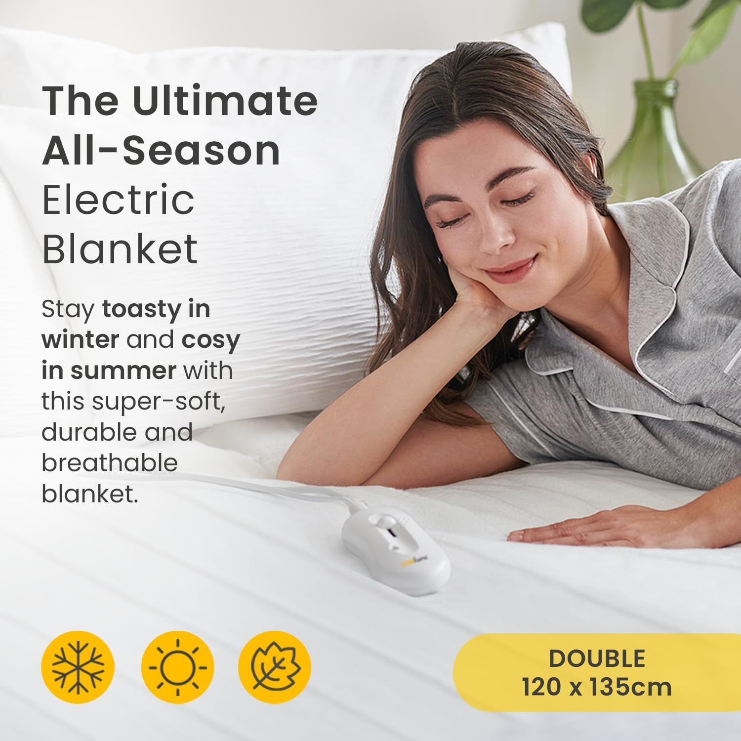 Cosi Home Double Electric Blanket - Premium Microfleece Soft Touch, Heated Fitte...