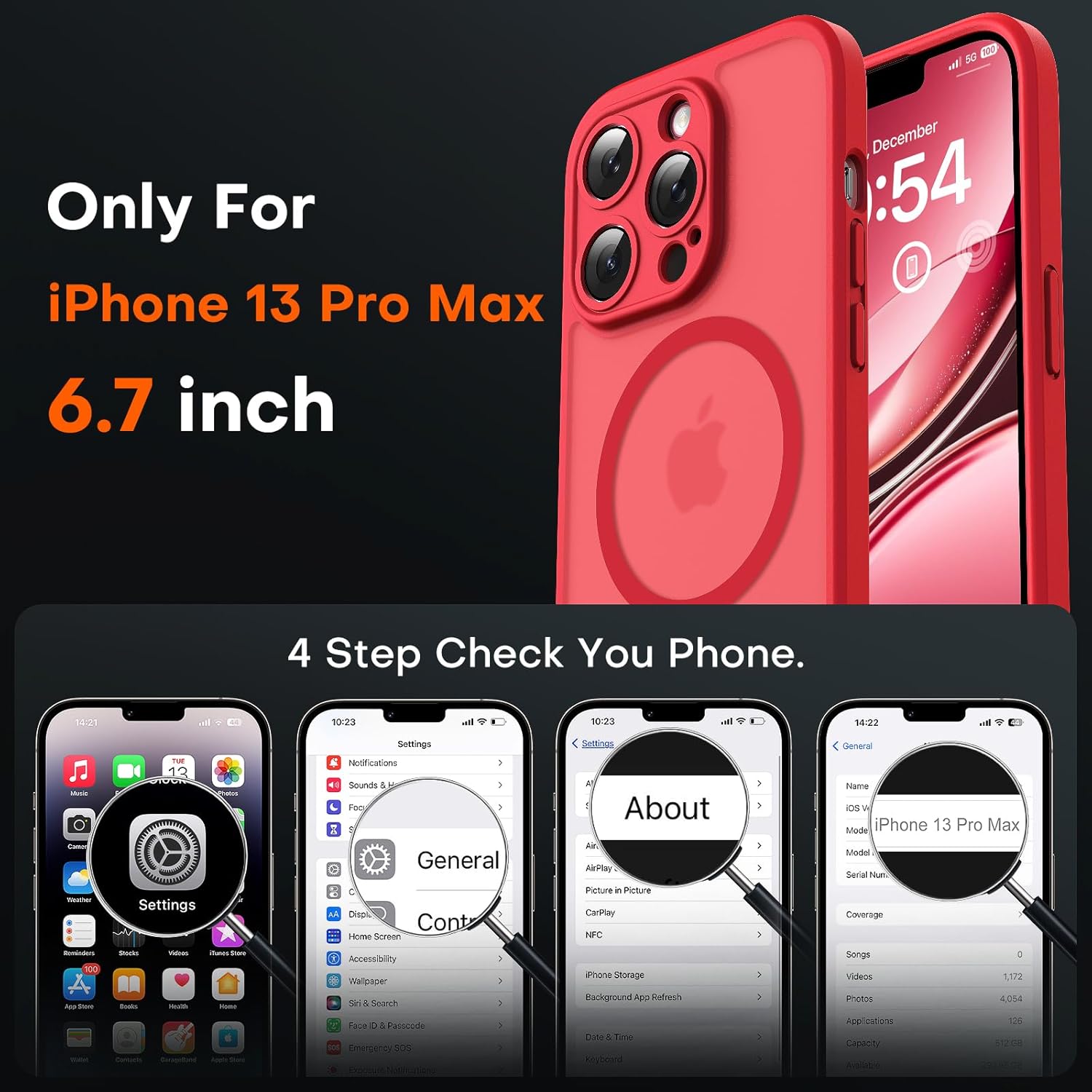 TOCOL Magnetic iPhone 13 Pro Max Case, Special Phone Case Fit for MagSafe, Innov...