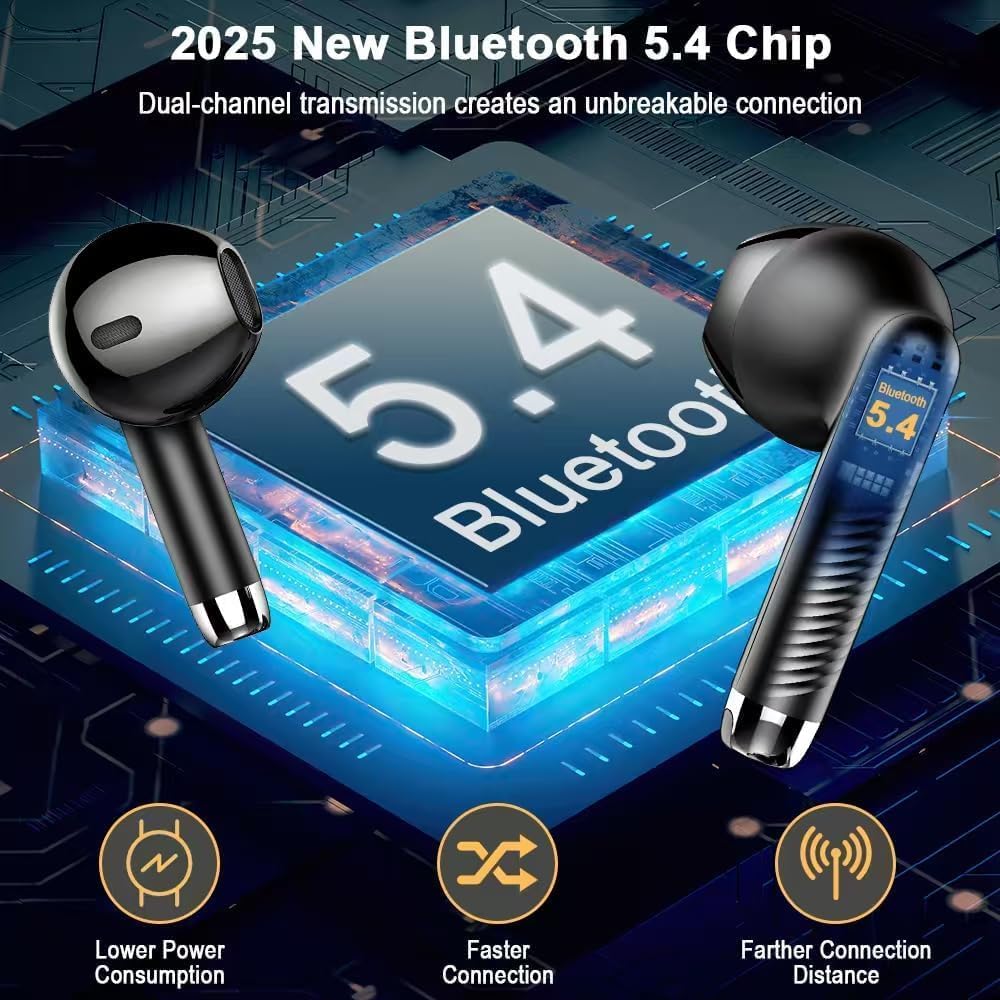 Wireless Earbuds, Bluetooth 5.4 Headphones in Ear 2025 Wireless Earphones with 4...