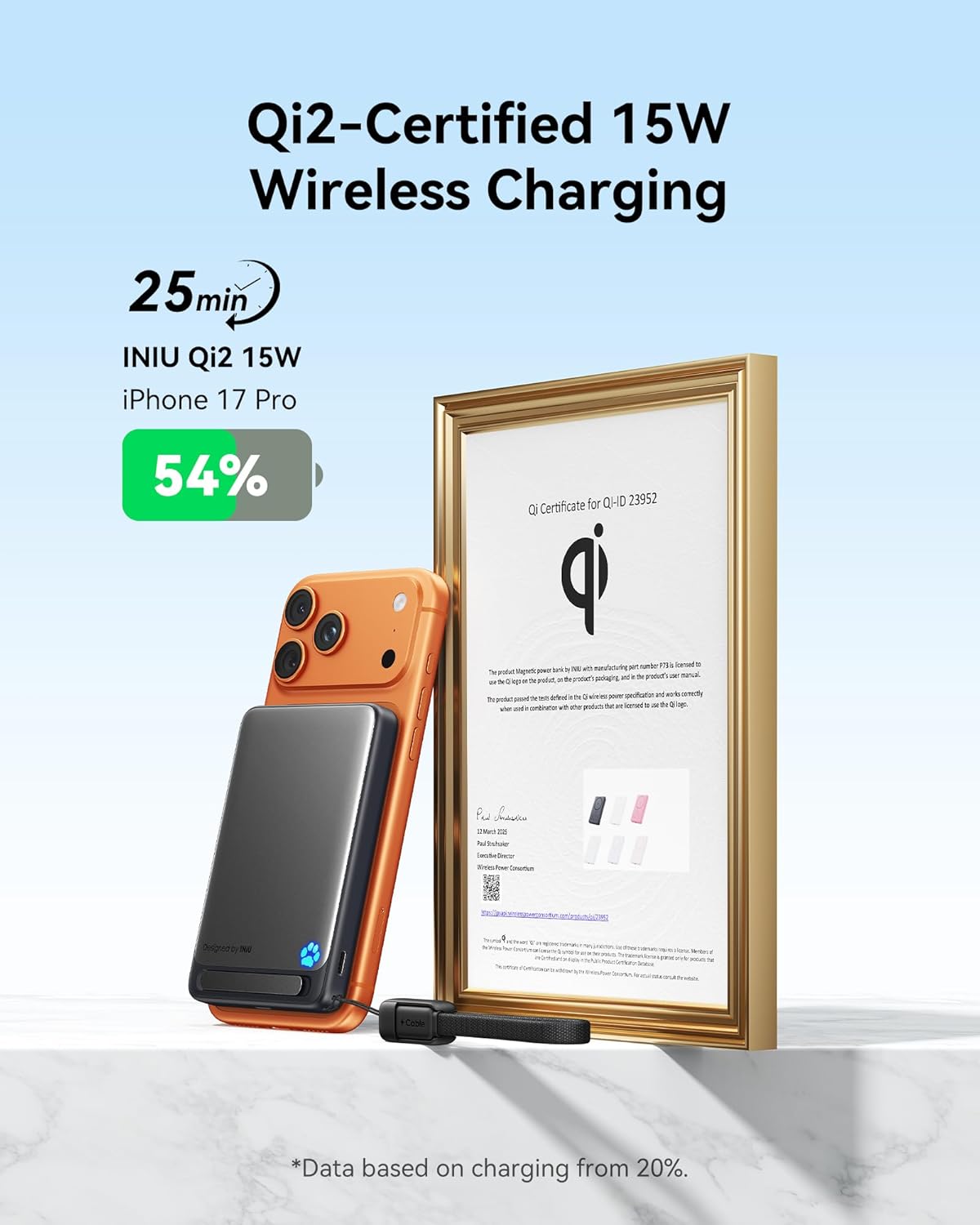 INIU for Magsafe Power Bank, Slimmest 10000mAh 15W Qi2 Magnetic Portable Charger...