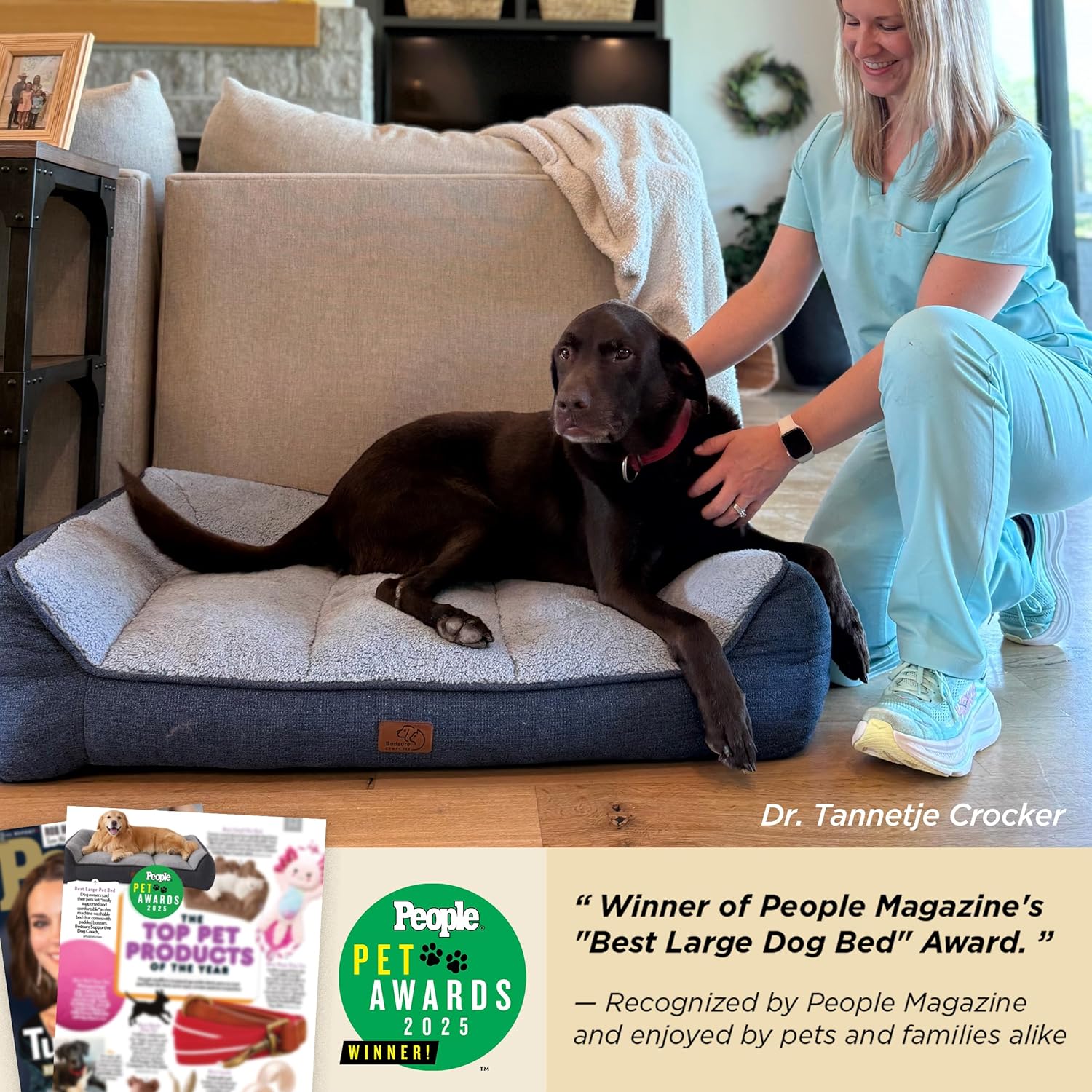 Bedsure XL Orthopedic Dog Bed, Special Extra Thick Supportive Dog Sofa with Wate...