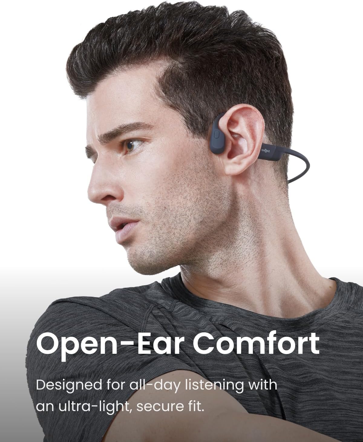SHOKZ OpenRun Bone Conduction Sports headphones, IP67 Waterproof bluetooth earph...