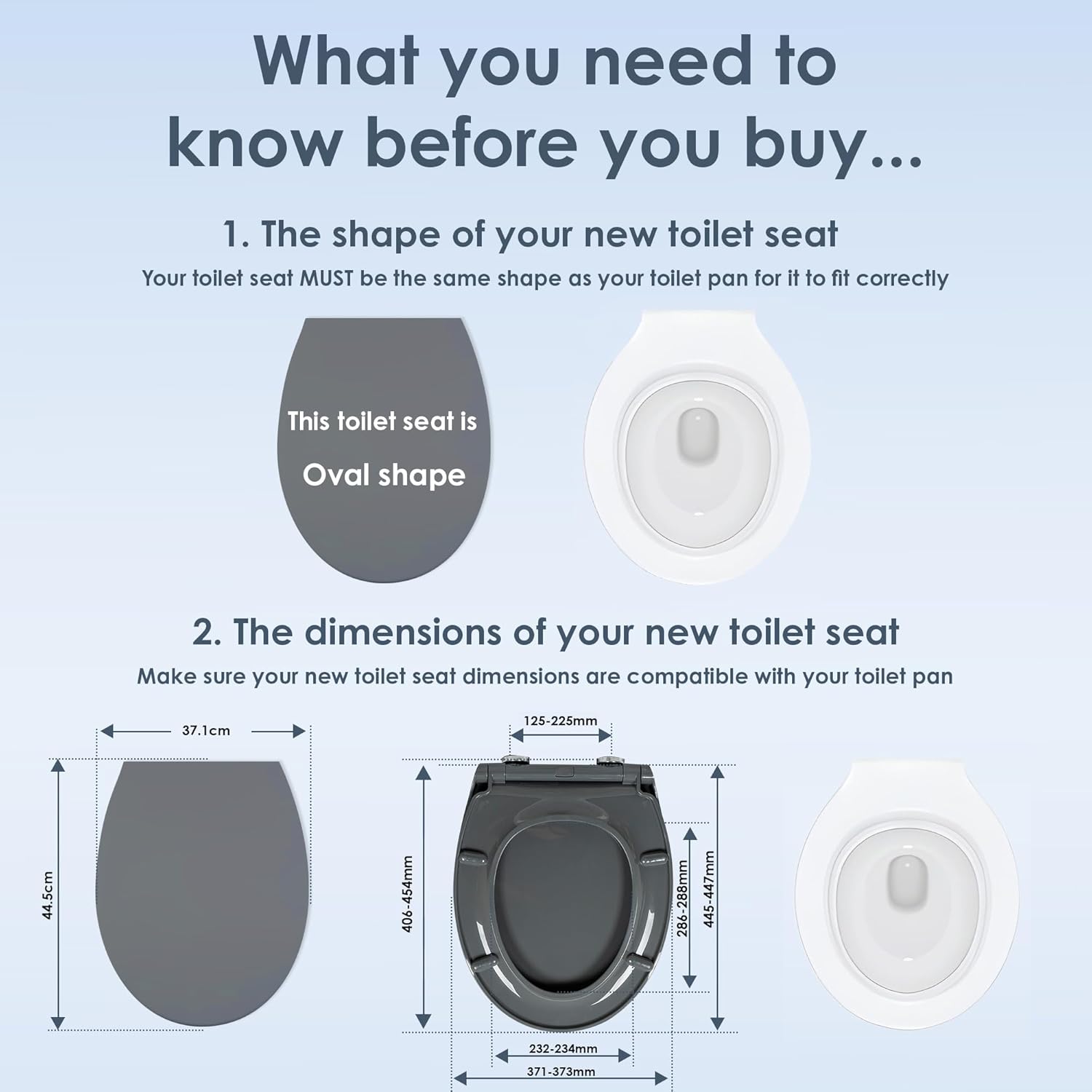 AQUALONA® Premium Thermoplastic Toilet Seat Soft Close Hardwearing Seat with One...