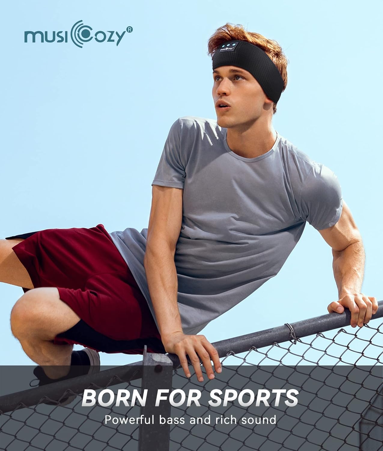 MUSICOZY Sleep Headphones Headband Bluetooth Soft Headphones for Sleeping & Spor...