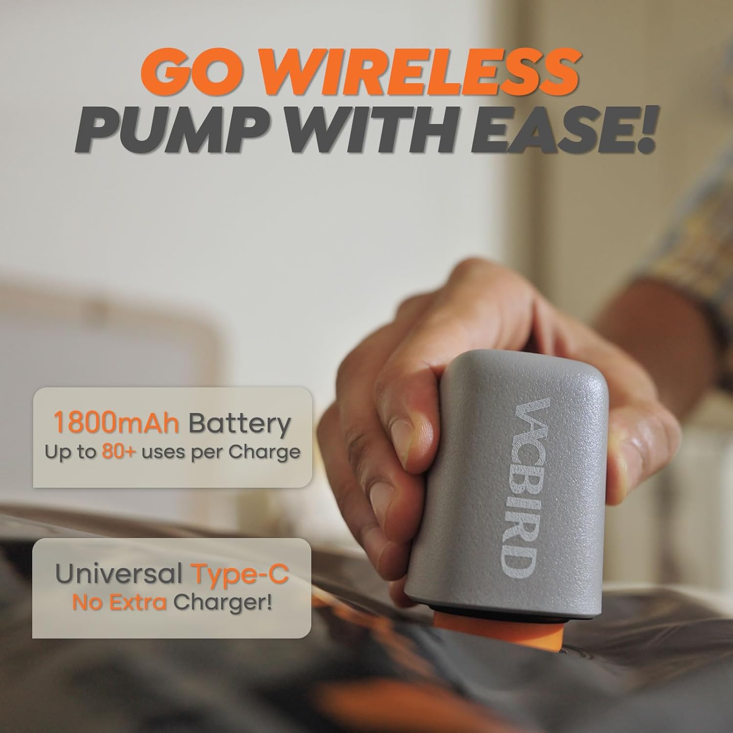 Vacuum Storage Bags Pack, Special Reusable Space Saver Bags Pack with Wireless E...