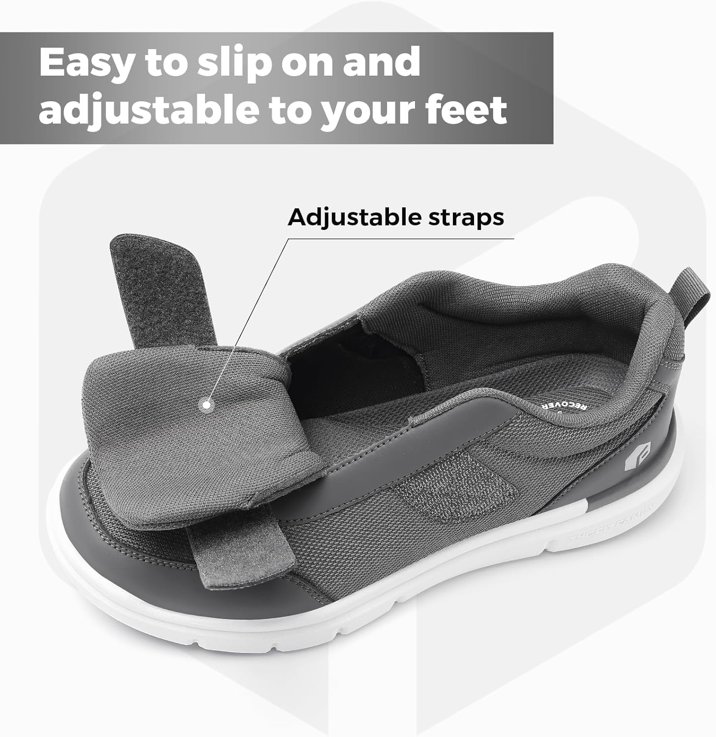 FitVille Mens Extra Wide Fit Diabetic Shoes with Adjustable Strap Breathable Wal...