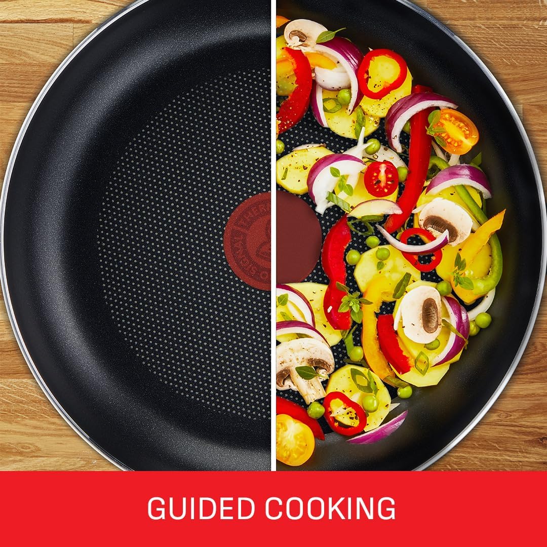 Tefal Essential 5-Piece Non-Stick Cookware Set: 3 Saucepans (16/18/20CM) with Li...