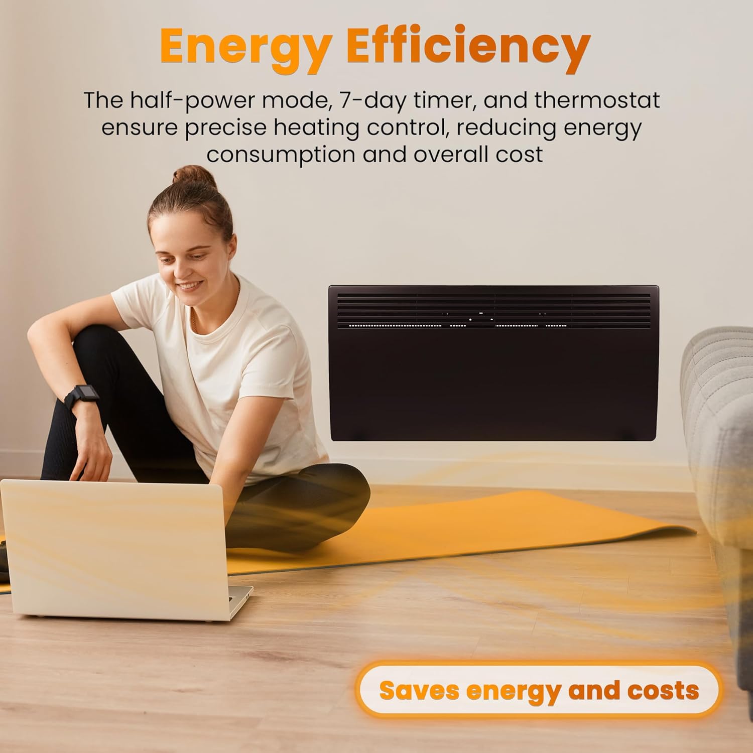 Devola Electric Panel Heater Low Energy Wall Radiator, Eco Warm Energy Efficient...