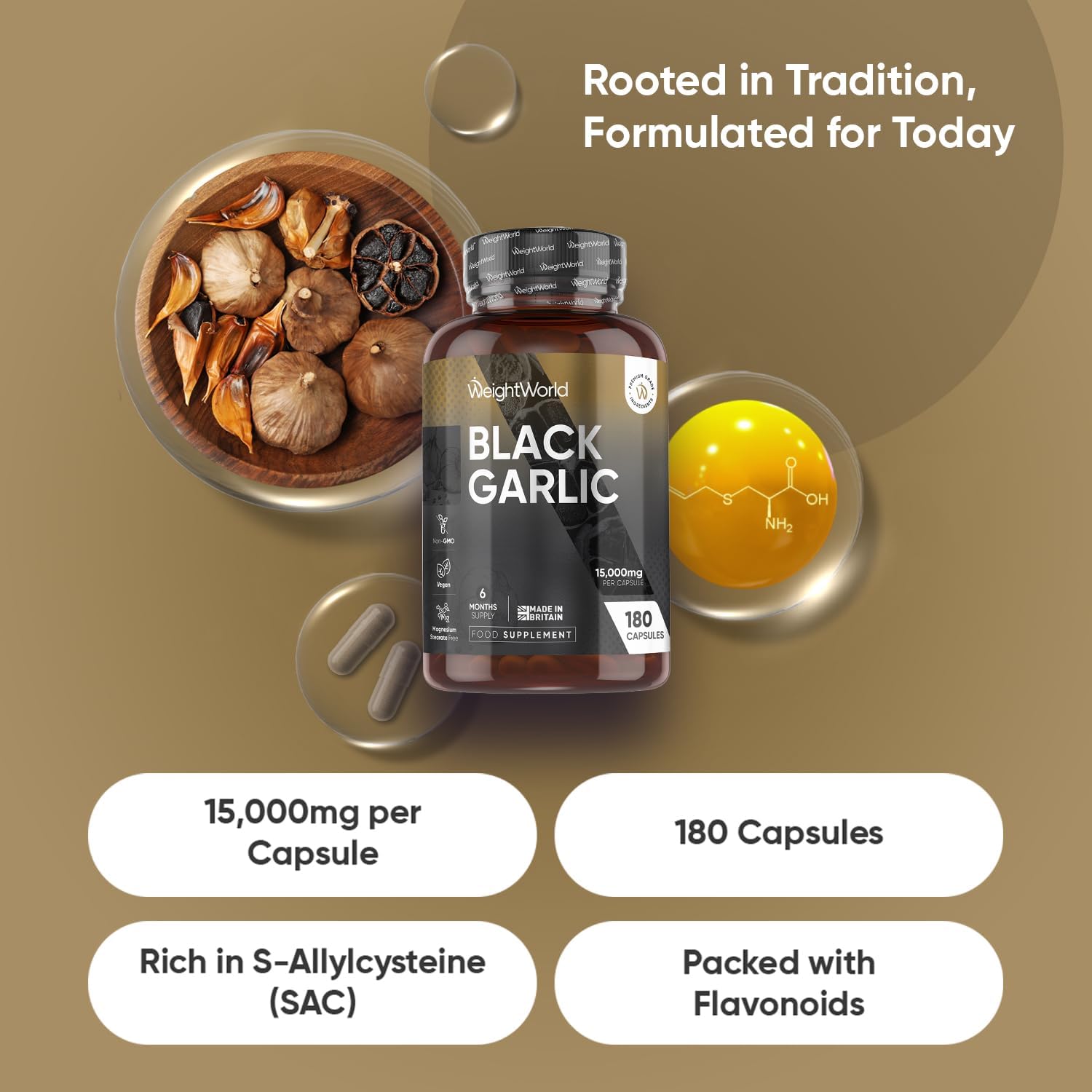Black Garlic Capsules, Special High Strength Odourless Garlic Capsules, Innovati...