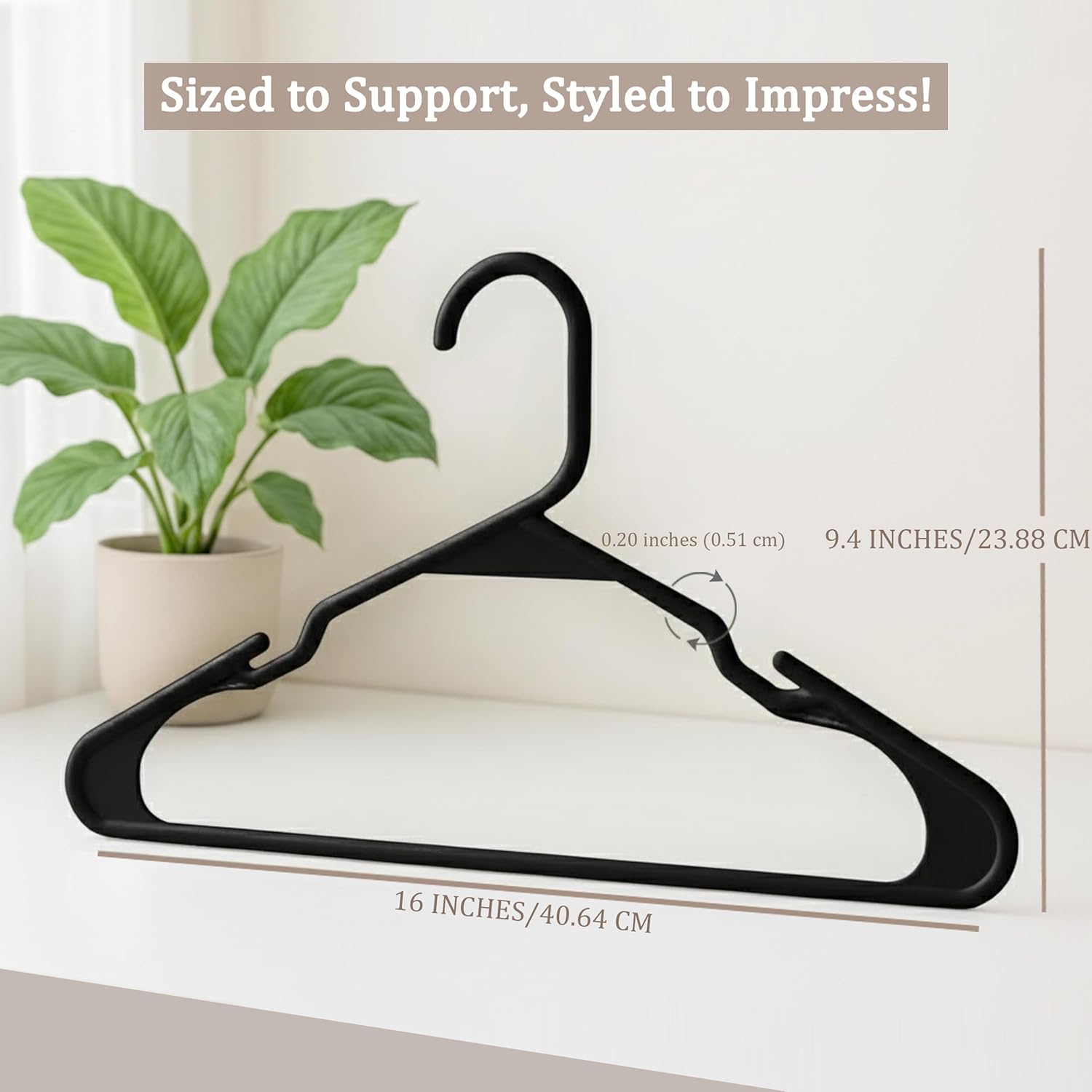 Premium Utopia Home Plastic Clothes Hangers, Special Slimline Hangers with Trous...