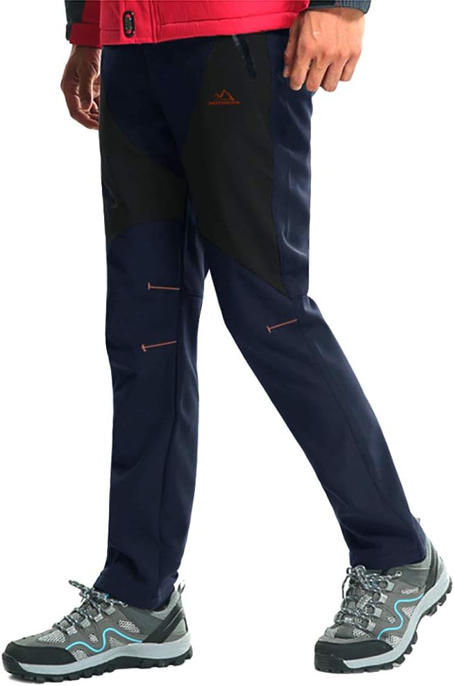 EKLENTSON Men's Trousers, High-Quality Waterproof Softshell Fleece Lined Outdoor...