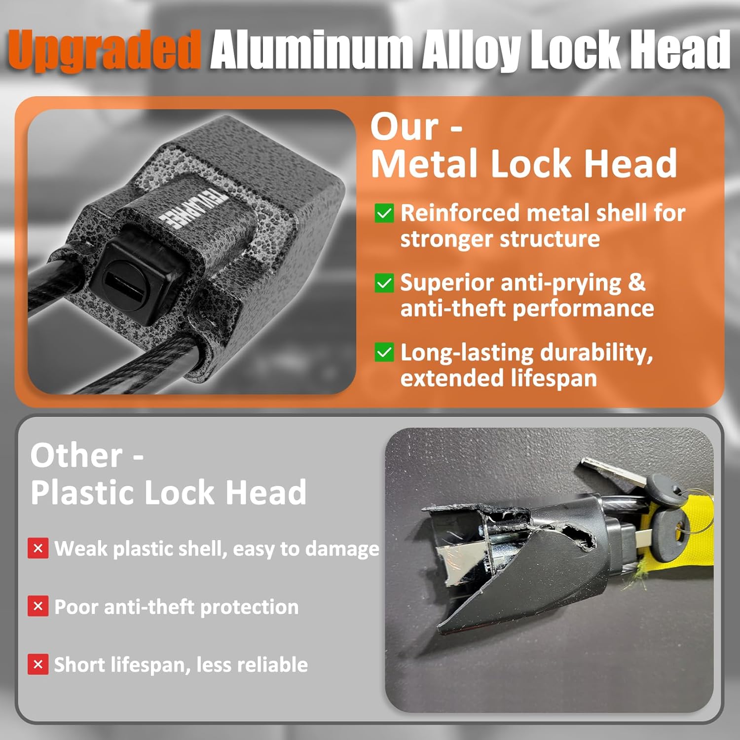 Tevlaphee Upgraded Steering Wheel Lock, Innovative Anti-Theft Device with Seat B...