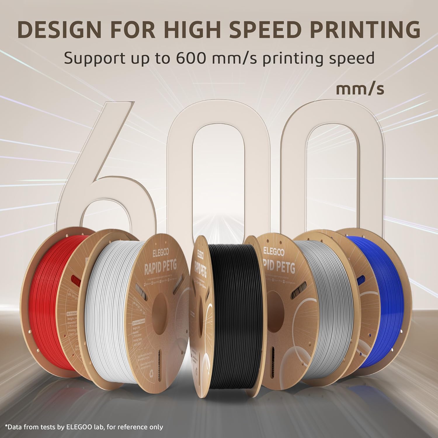 ELEGOO Rapid PETG Filament 1.75mm Black 1KG, High Speed Up to 600mm/s 3D Printer...