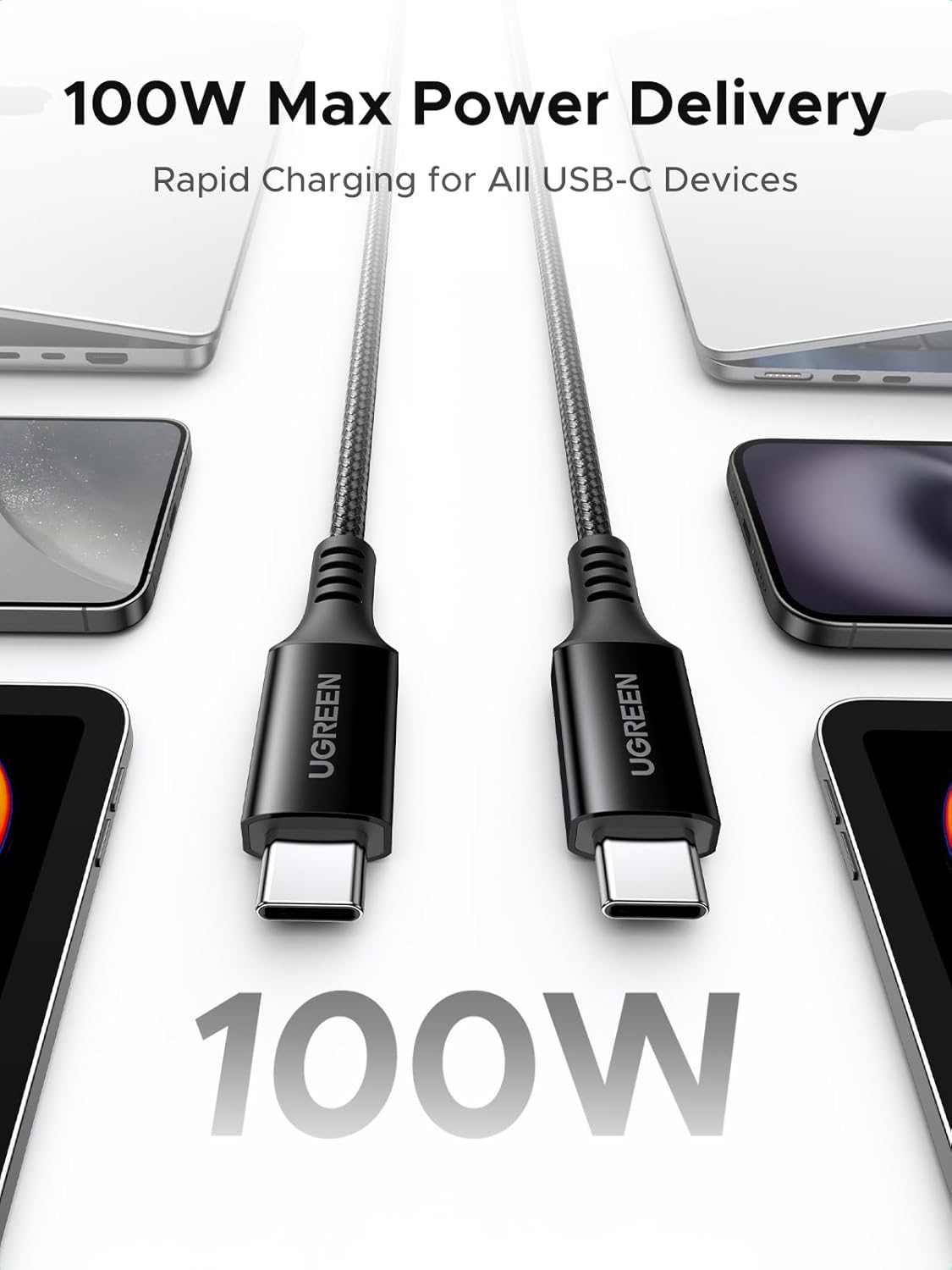 UGREEN USB C to USB-C Charger Cable 100W 5A Type C to C Fast Charging Compatible...