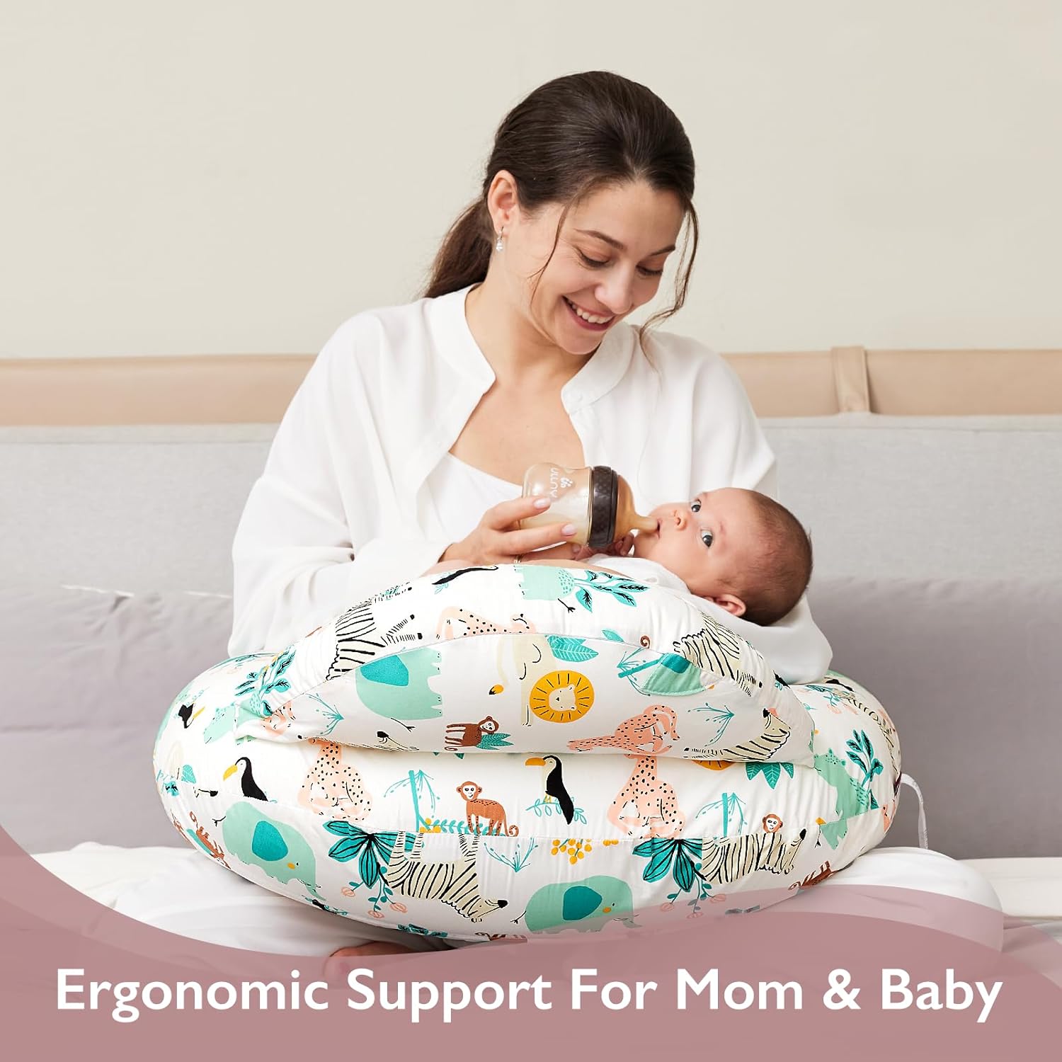 momcozy Nursing Pillow With Breastfeeding - Ergonomic Support & Original Securit...