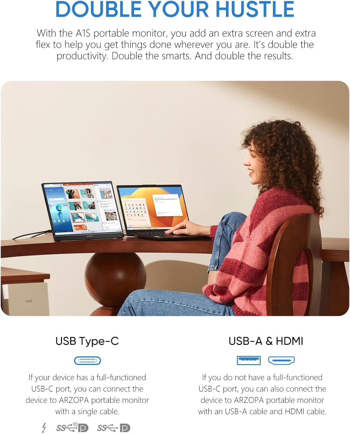 Title: Innovative ARZOPA Portable Monitor, High-Quality 14.0" FHD IPS Display, S...