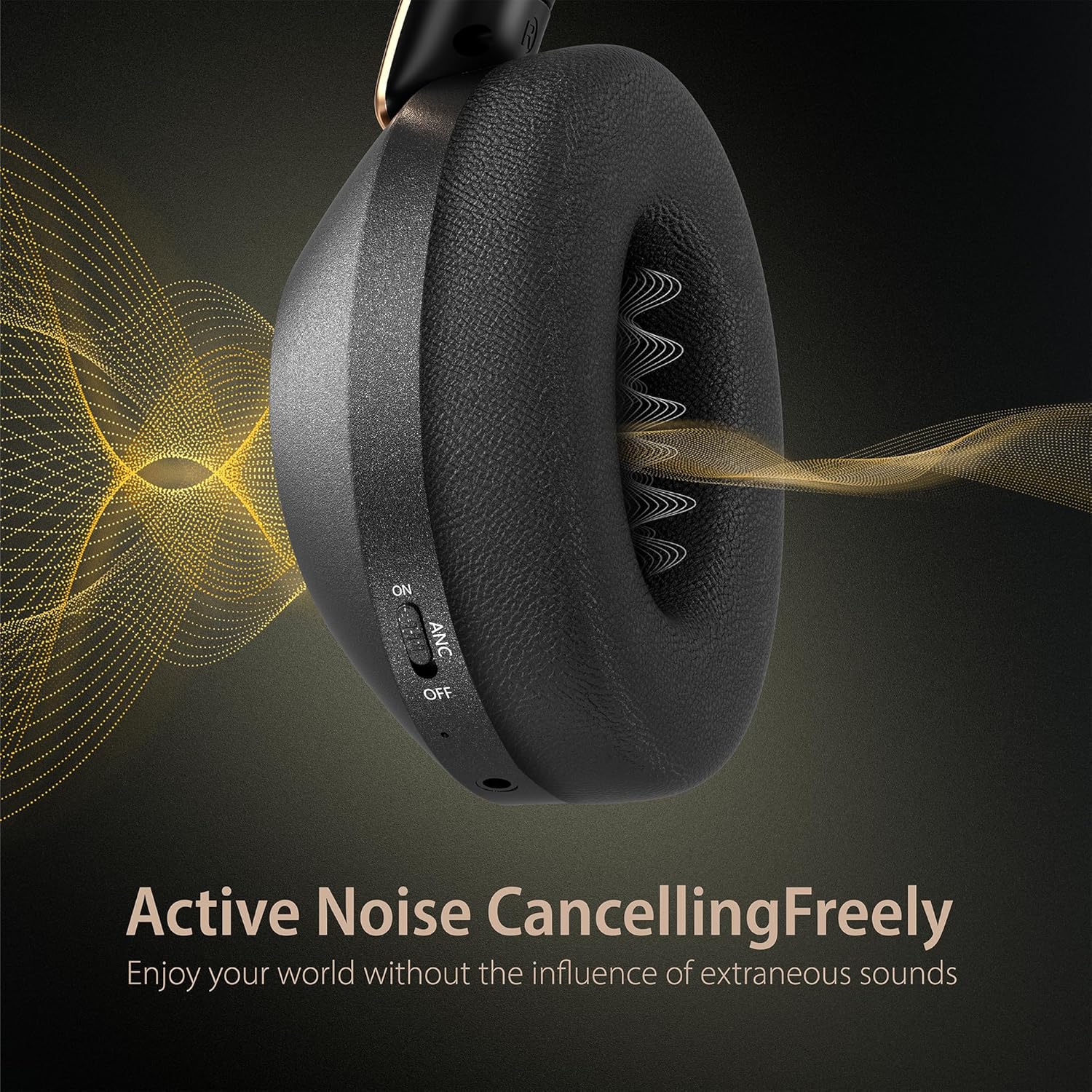 Active Noise Cancelling Headphones, 100H Playtime Headphones Wireless Bluetooth,...