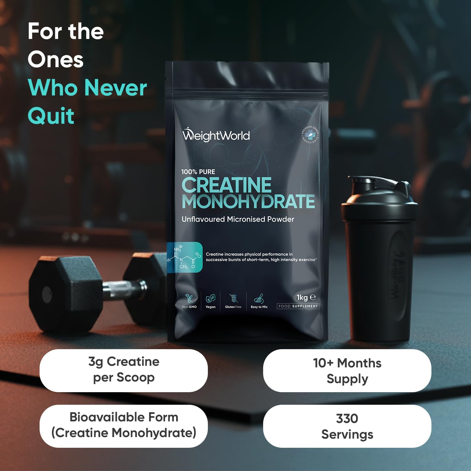 High-Quality Creatine Monohydrate Powder, Premium 1kg Supply, Special 100% Pure...