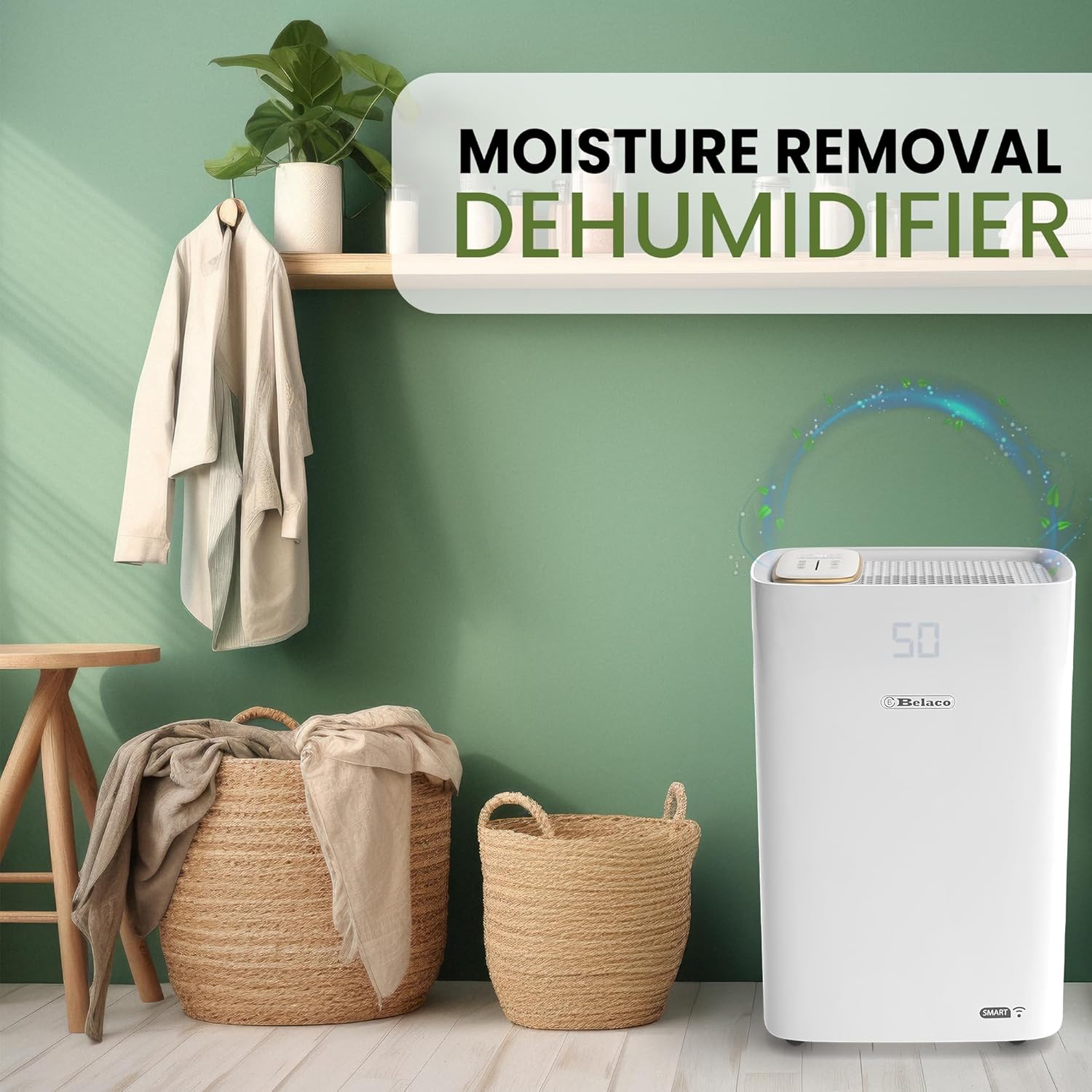 Unique Belaco 20L, High-Performance WiFi Dehumidifier for Home