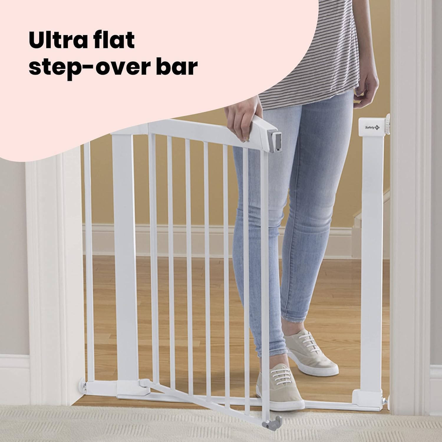 Safety 1st Flat Step Baby Stair Gate Pressure Fit, 73-80cm (max. 101cm), Ultra F...