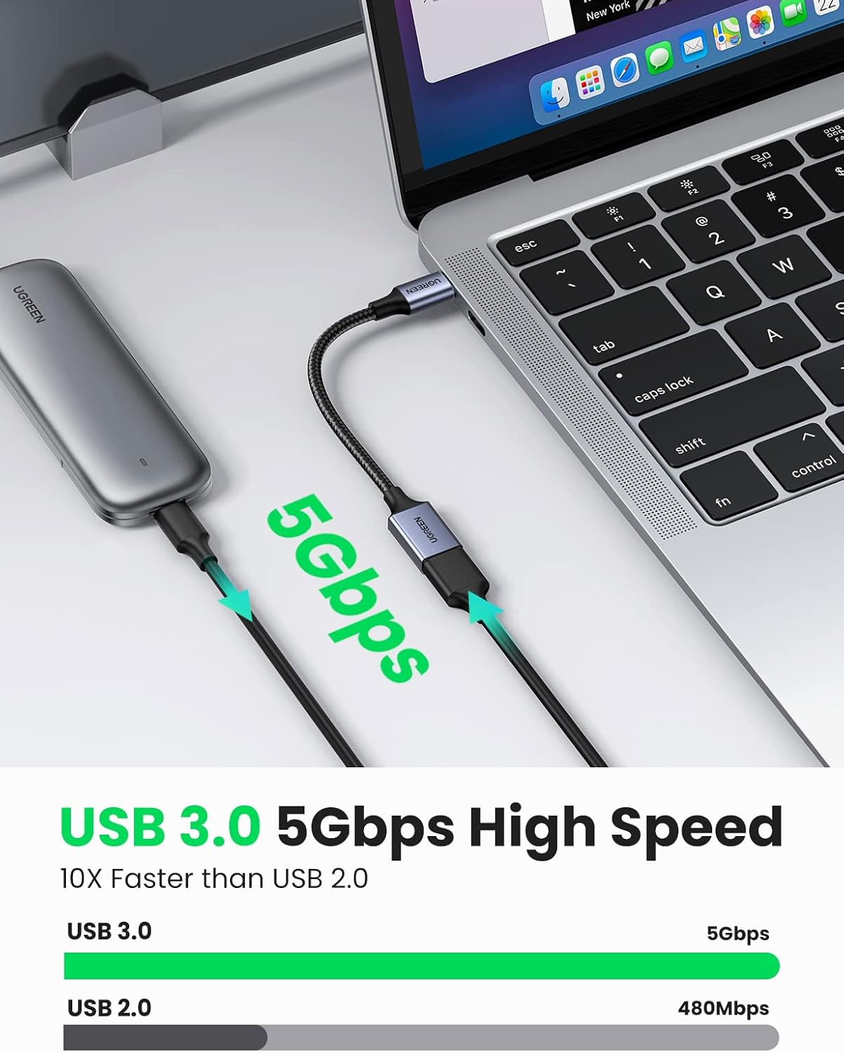 UGREEN USB C to USB Adaptor,10Gbps Aluminum USB C Adapter OTG Cable,Type C Male...