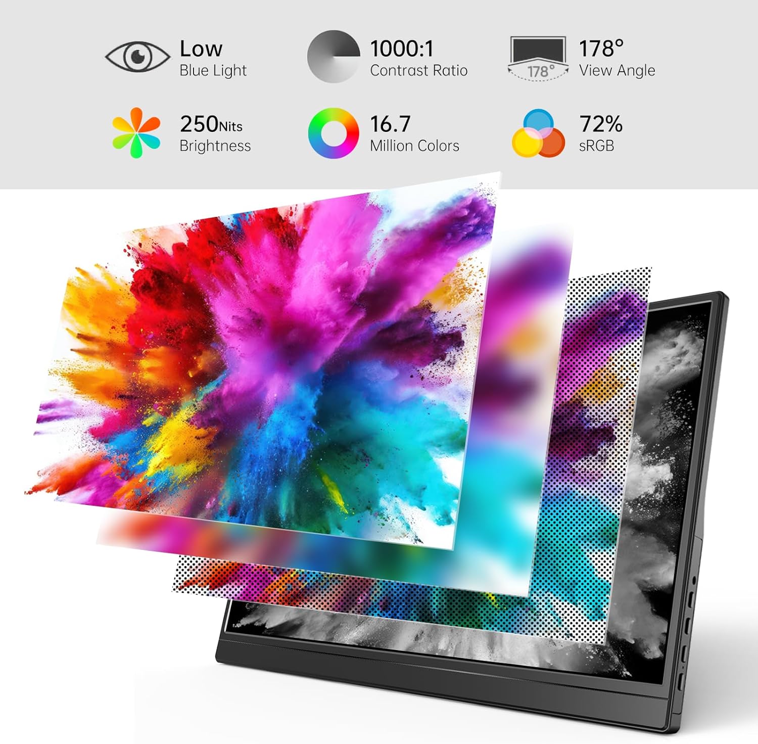 Yxk Portable Monitor 15.6 Inch 1080P USB-C HDMI Ultra-Slim Travel Monitor with K...